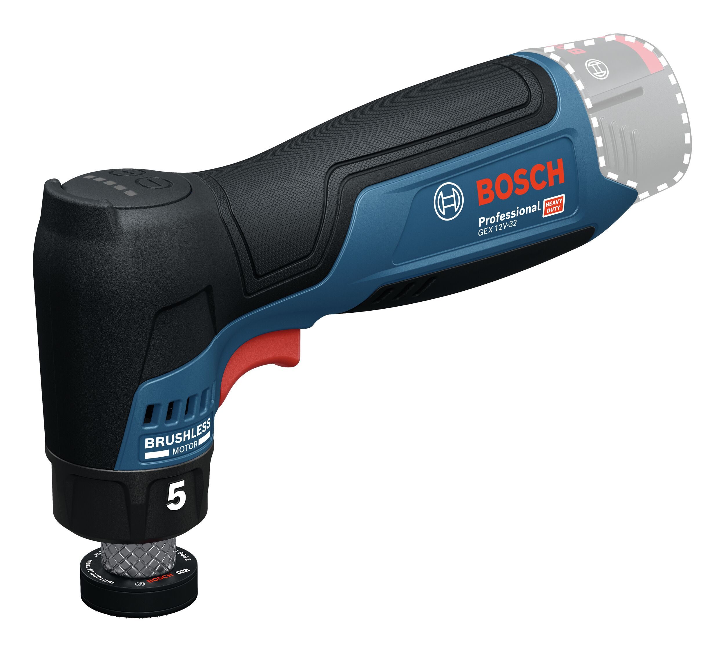 BOSCH Akku-Exzenterschleifer GEX 12V-32, max. 8000 U/min, 16000 U/min, Ohne Akku - im Karton