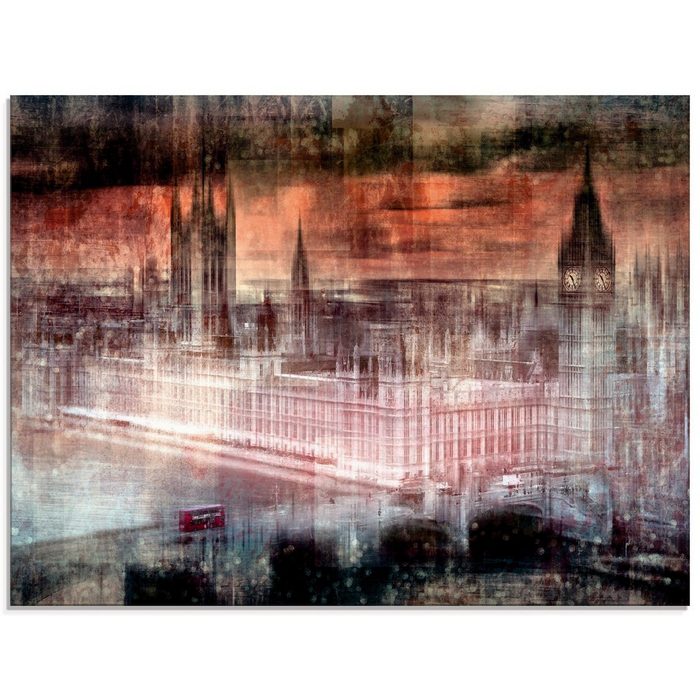 Artland Glasbild Digitale Kunst London Westminster II Gebäude (1 St) in verschiedenen Größen