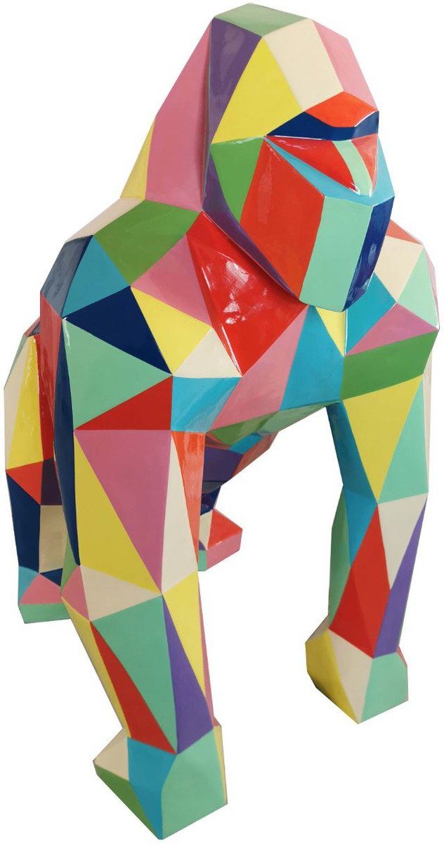 Casa Padrino Skulptur Designer Deko Skulptur Gorilla Affe Mehrfarbig 118 x 78 x H. 128 cm - Deko Tierfigur - Riesige Gartendekofigur