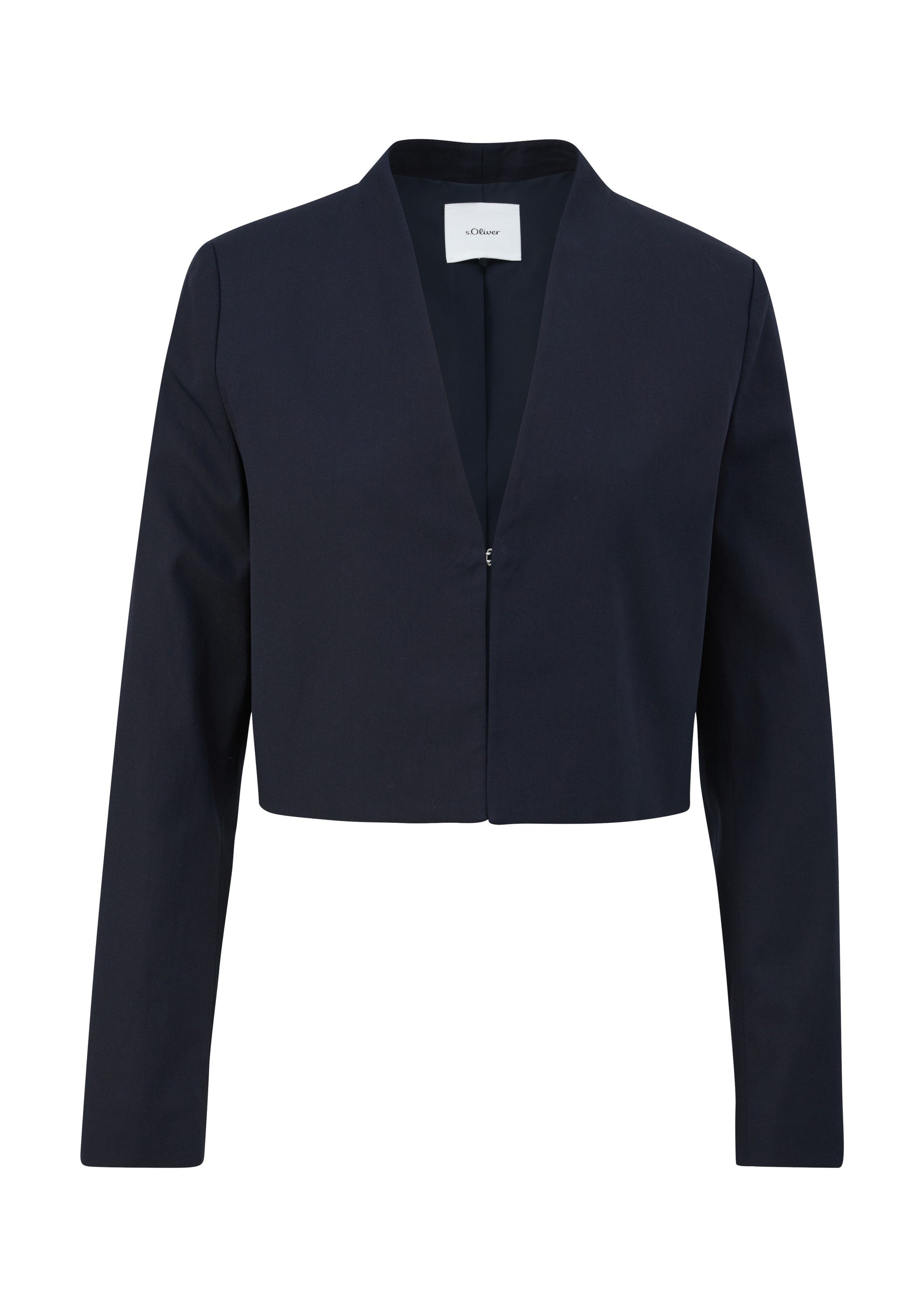s.Oliver Jackenblazer Indoor-Blazer Verkürzte Jacke aus Lyocellmix