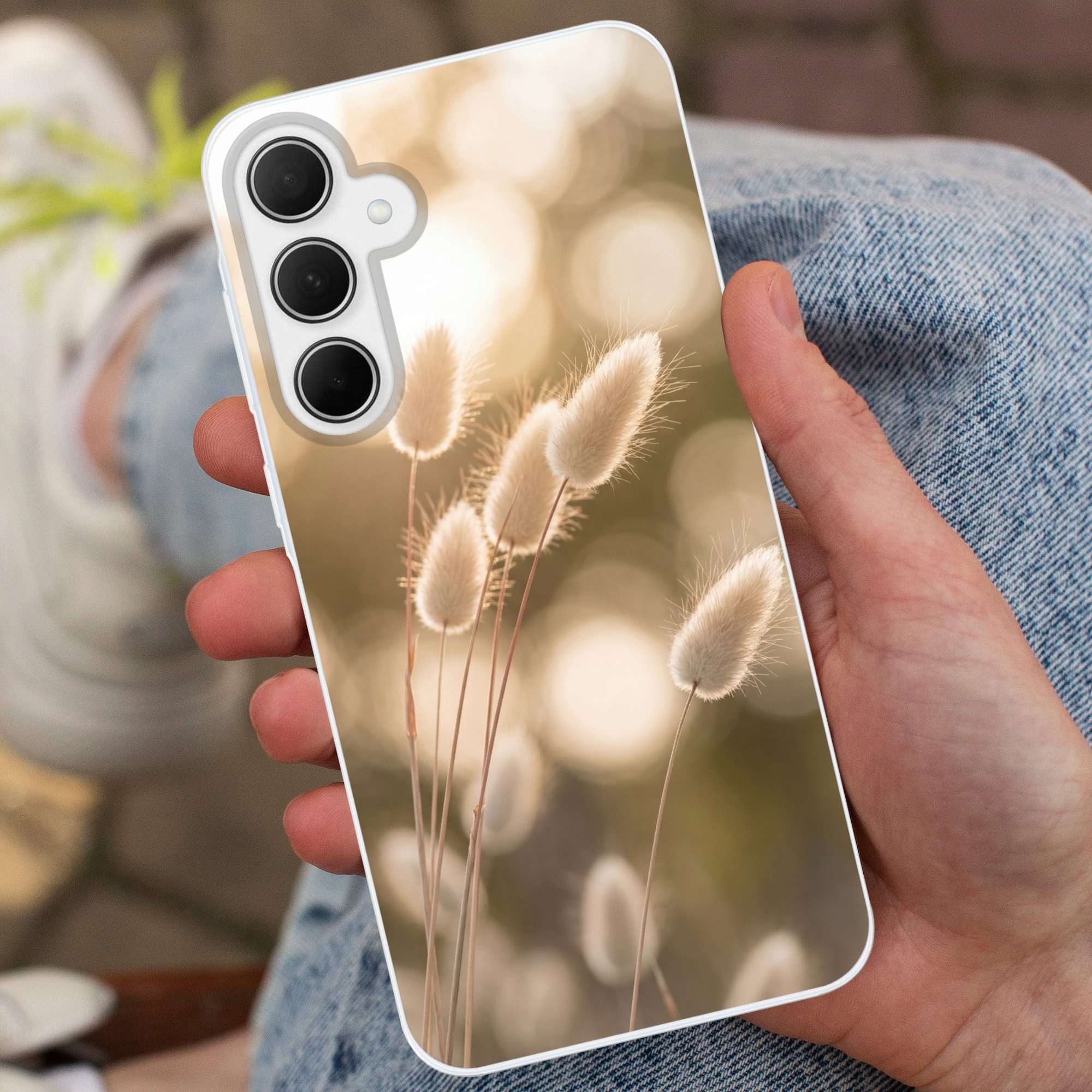 MuchoWow Handyhülle für Samsung Galaxy A35 5G Haselschwanzgras - Weiß - Sonnenlicht, Smartphone-Bumper, Print, Handy Schutzhülle Dünn