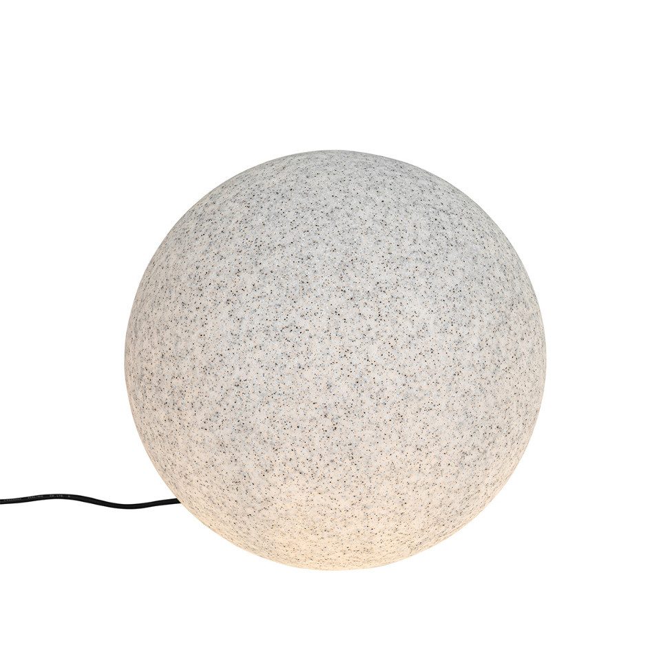 Qazqa Außen-Stehlampe Nura, ohne Leuchtmittel, Warmweiß, QAZQA Außen Boden­leuchte, e27, Grau, Kunststoff, Modern