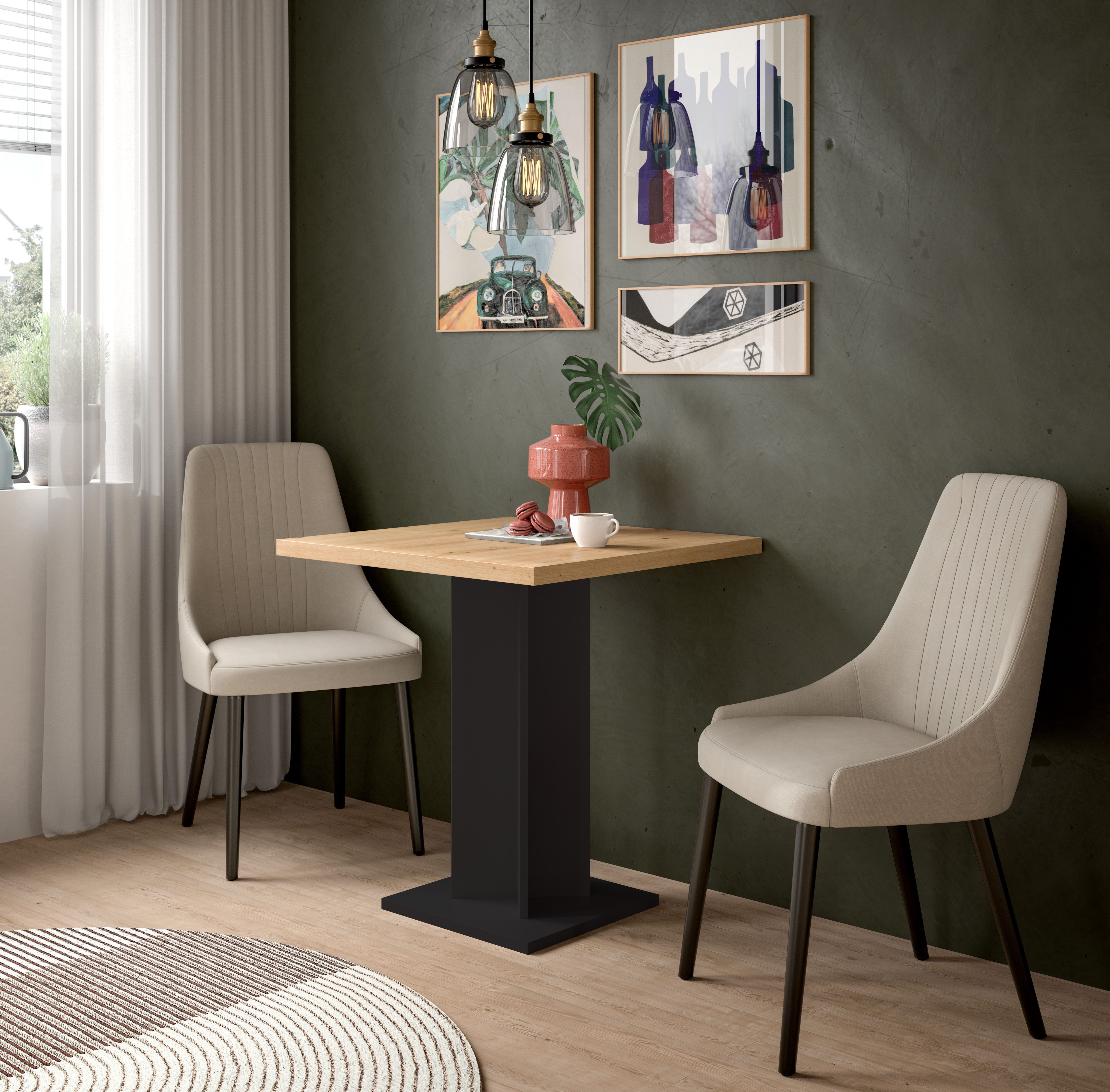 Home affaire Esstisch GERO, 70x76x70 cm, mit Säulengestell, quadartische Tischplatte (1-St., in verschiedenen Ausführungen erhältlich), Tisch, Esstisch, Esszimmer, Esszimmertisch, Küchetisch, Bartisch