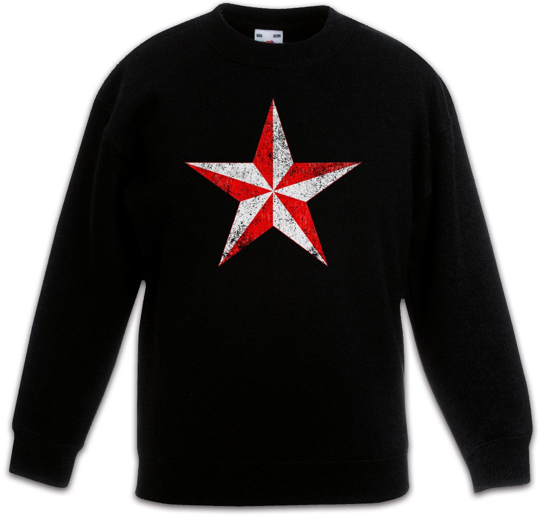 Sweatshirt Red & White Vintage Nautical Star Kinderpullover Tattoo Stern