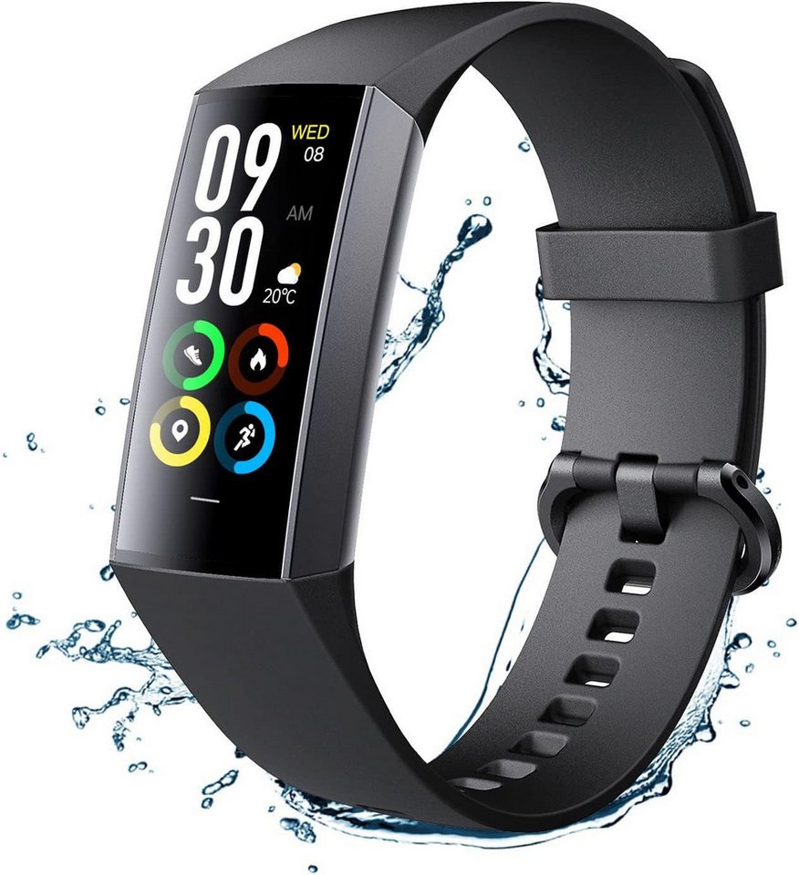 Fyrove Fitness Tracker Uhr mit Anruffunktion für Damen Herren Smartwatch Smartwatch (1.1" AMOLED-Display Zoll Zoll) 5 ATM IP68 Wasserdicht Fitness Tracker mit Schrittzähler Pulsuhr Blutdruck Messgerät für Android iOS, Schlaf-Monitor, Activity Tracker, SpO