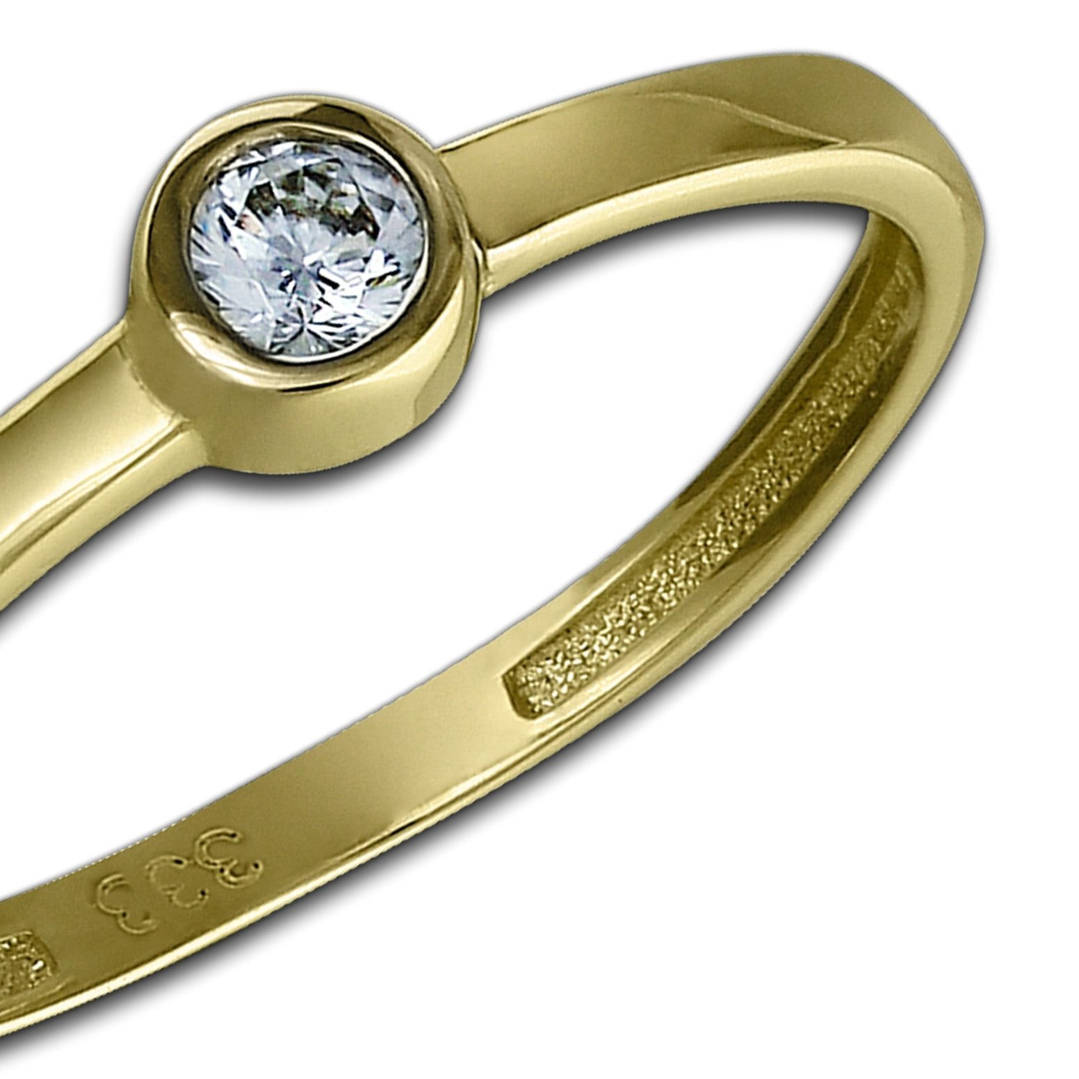 GoldDream Goldring GDR509YX GoldDream Gelbgold Damenring Kristall 8Kt (Fingerring), Damen Ring Stein aus 333 Gelbgold - 8 Karat, Farbe: gold, weiß