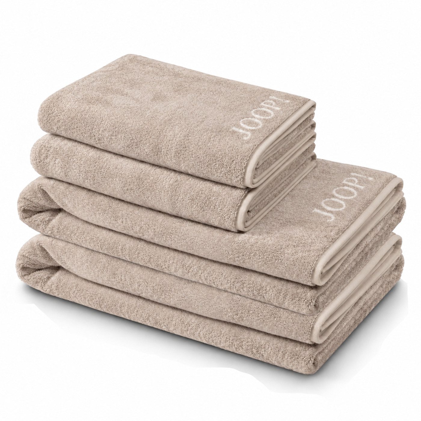 JOOP! Handtuch Set JOOP! Handtuch Duschtuch Set 4-teilig 1600-30 Classic sand beige, Walkfrottier (Spar-Set, 4-St)
