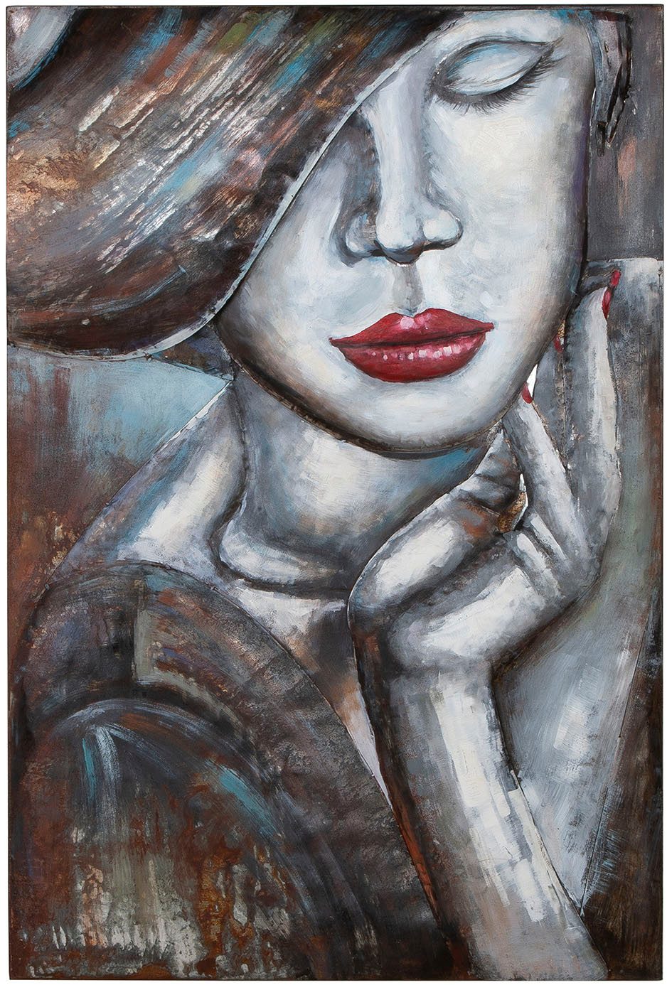 Casablanca by Gilde Metallbild Bild rechteckig Noblesse weiß H. 120 cm, (1 St)
