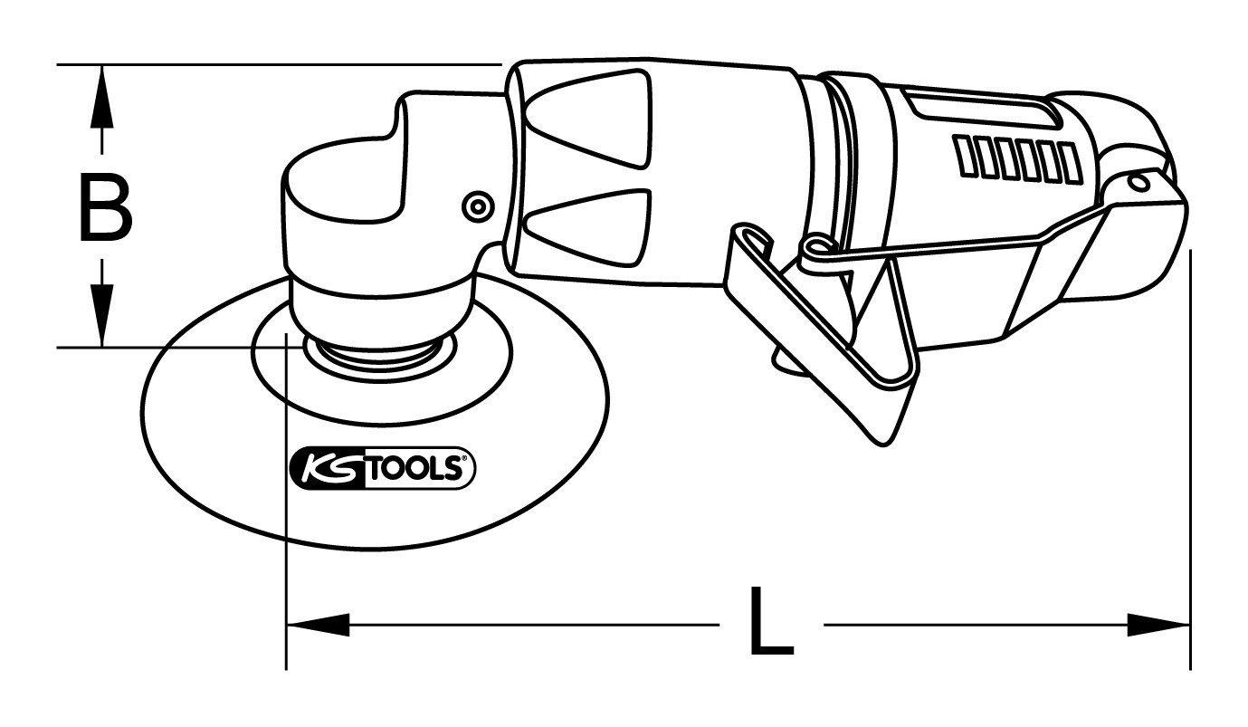 KS Tools SlimPOWER Polishing Machine, 5000 max. RPM, 1/4" Mini Air Polisher