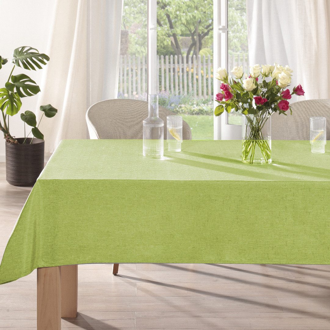 Delindo Lifestyle Tischdecke WIEN HOME abwaschbar (1-tlg), Leinenstruktur mit Fleckschutz aus recycelten Polyesterfasern