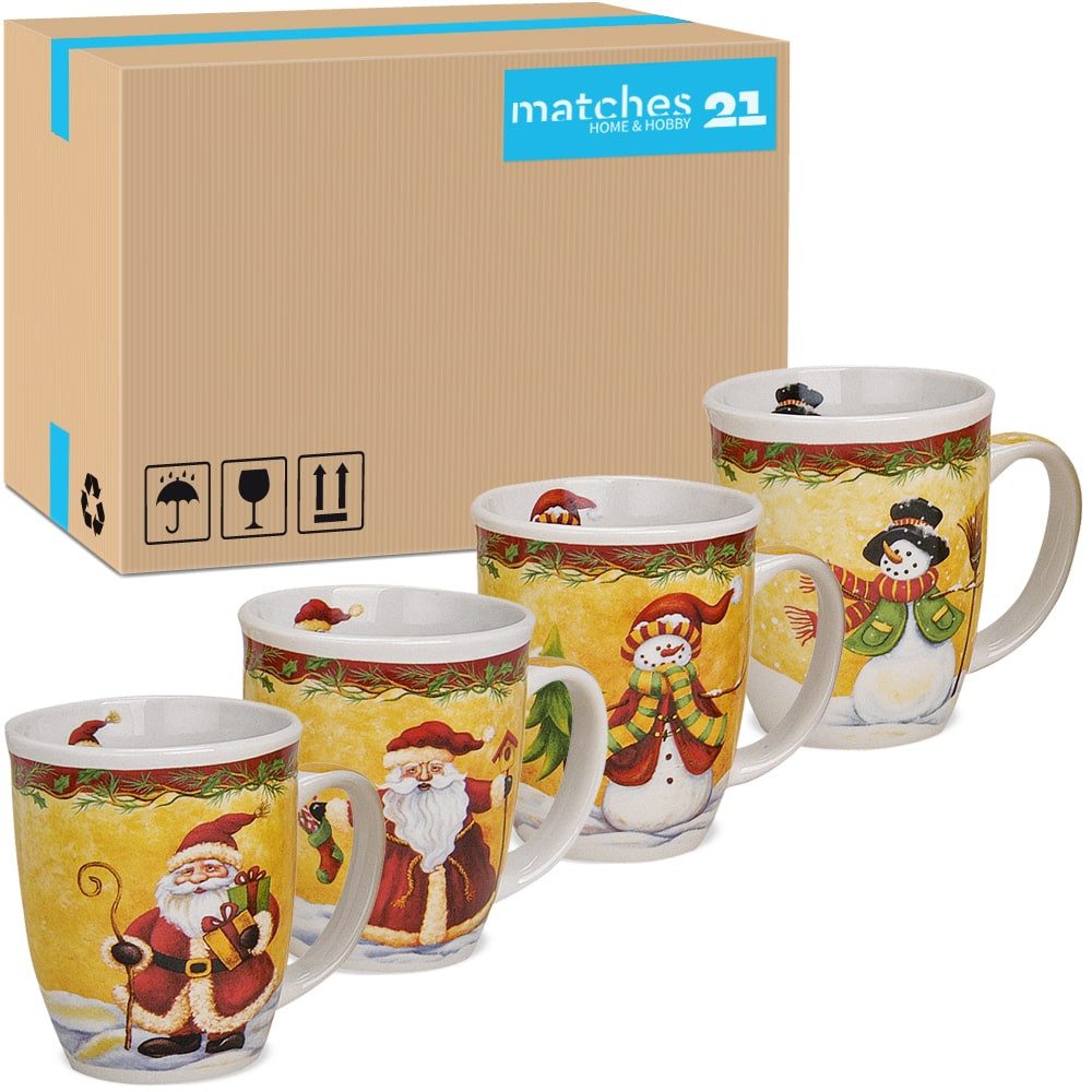 Tasse Große Weihnachtstassen 36er Set Weihnachtsmann Schneemann
