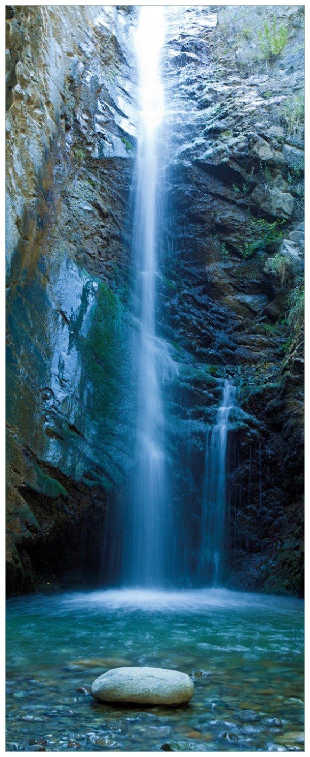 Memoboard Wallario Wasserfall bei Sonneneinfall