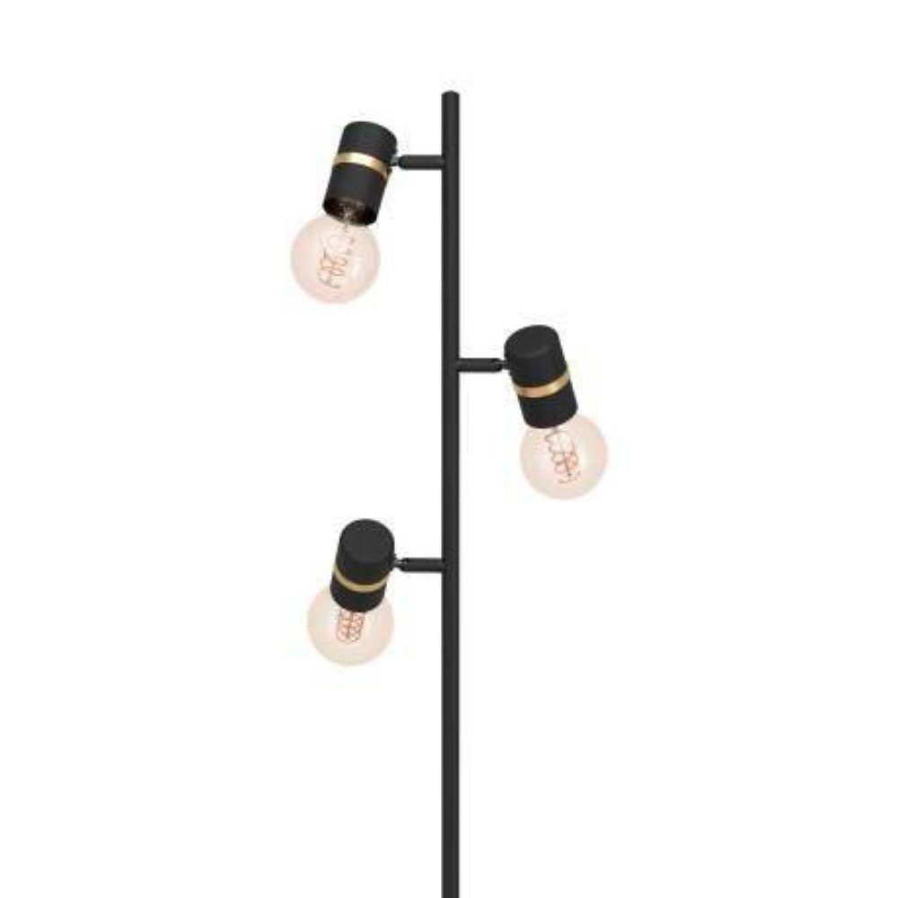 E27 in Angabe, Stehlampe keine Nein, Messing Leuchtmittel click-licht Stehlampe, Schwarz Stehleuchte warmweiss, Lurone und Standlampe 3-flammig, enthalten: