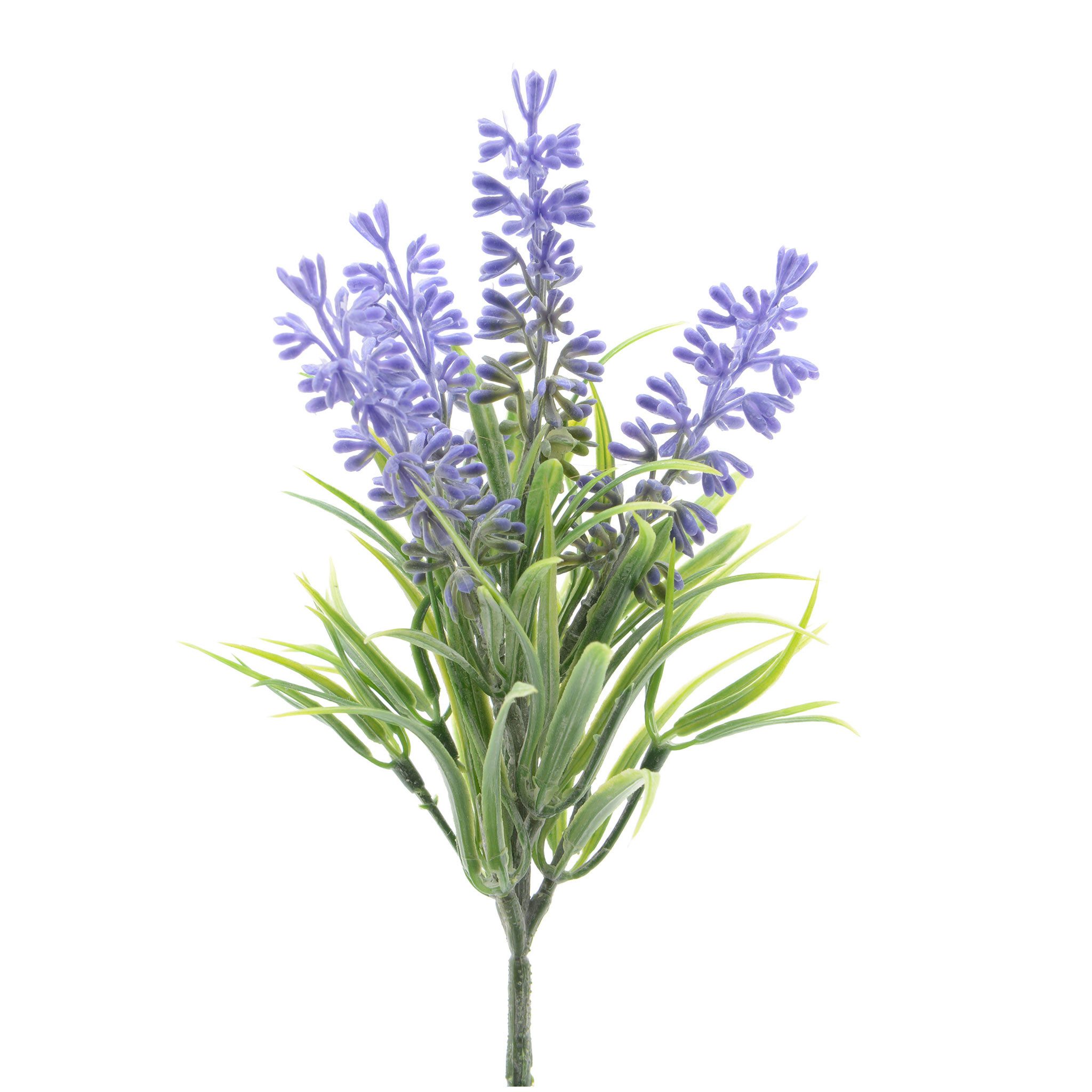 Kunstblume, Decoris season decorations, Kunstblumen Lavendel Zweig 26cm lila grün