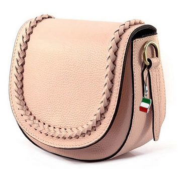 FLORENCE Schultertasche Florence Damen Umhängetasche (Schultertasche), Damen Leder Schultertasche, Umhängetasche, rosa ca. 21cm