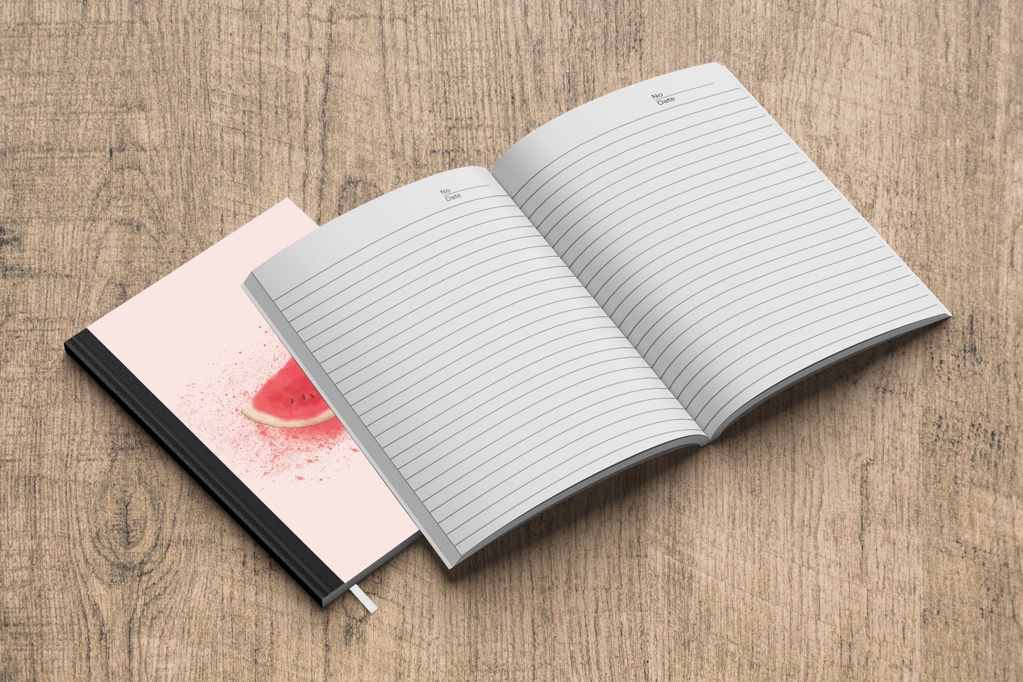Wassermelone - Pastell - Seiten, Merkzettel, A5, Notizheft, 98 Journal, Sommer, Tagebuch, - Haushaltsbuch Notizbuch Obst MuchoWow