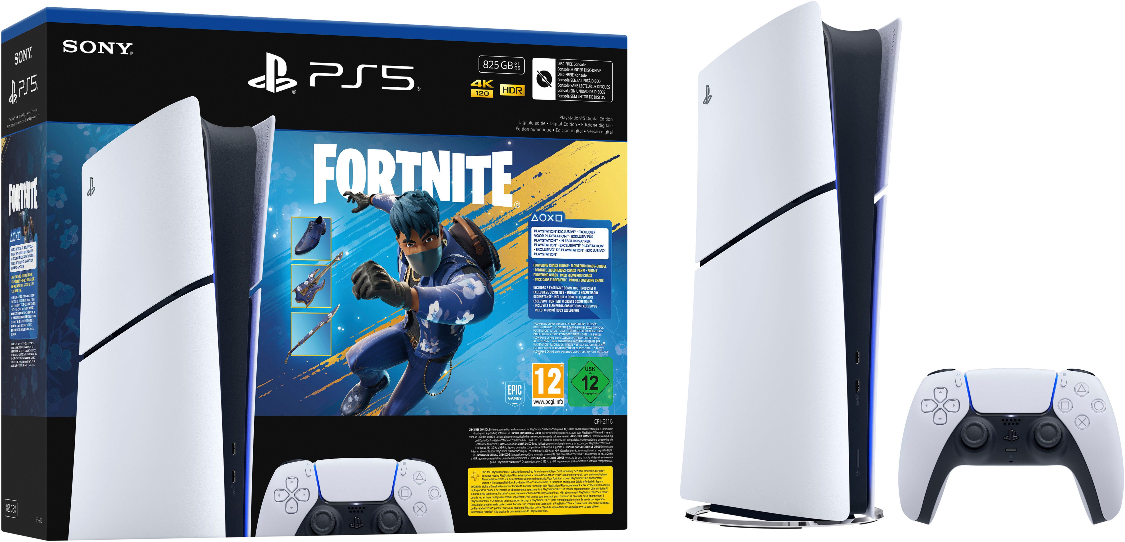 PlayStation 5 PS5 Digital Edition (Slim) – Fortnite Erblühendes-Chaos-Bundle
