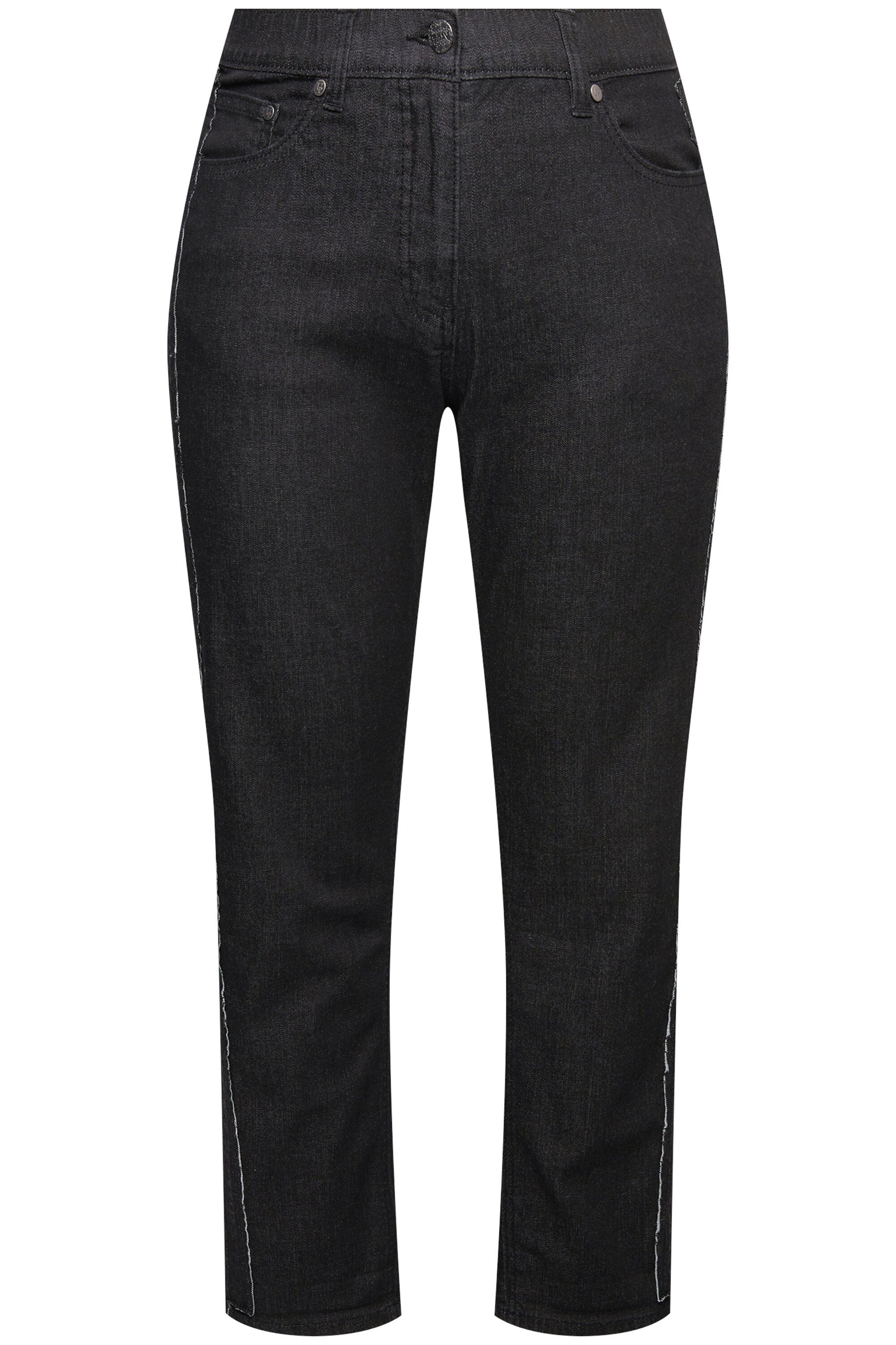 Ulla Popken Regular-fit-Jeans Boyfriend-Jeans weites Bein Denim-Streifen Vi günstig online kaufen