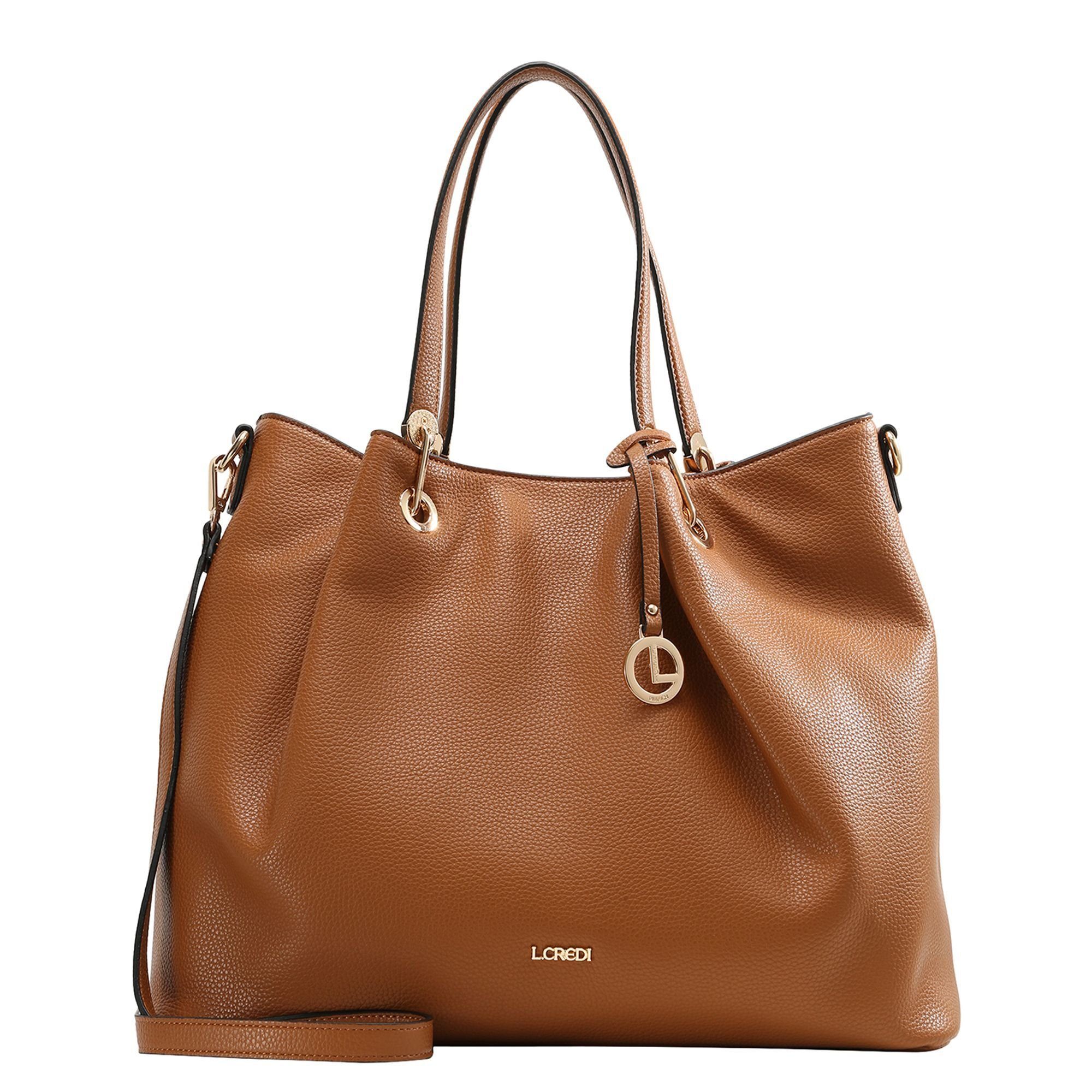 L. CREDI Schultertasche Ebony, Kunstleder günstig online kaufen