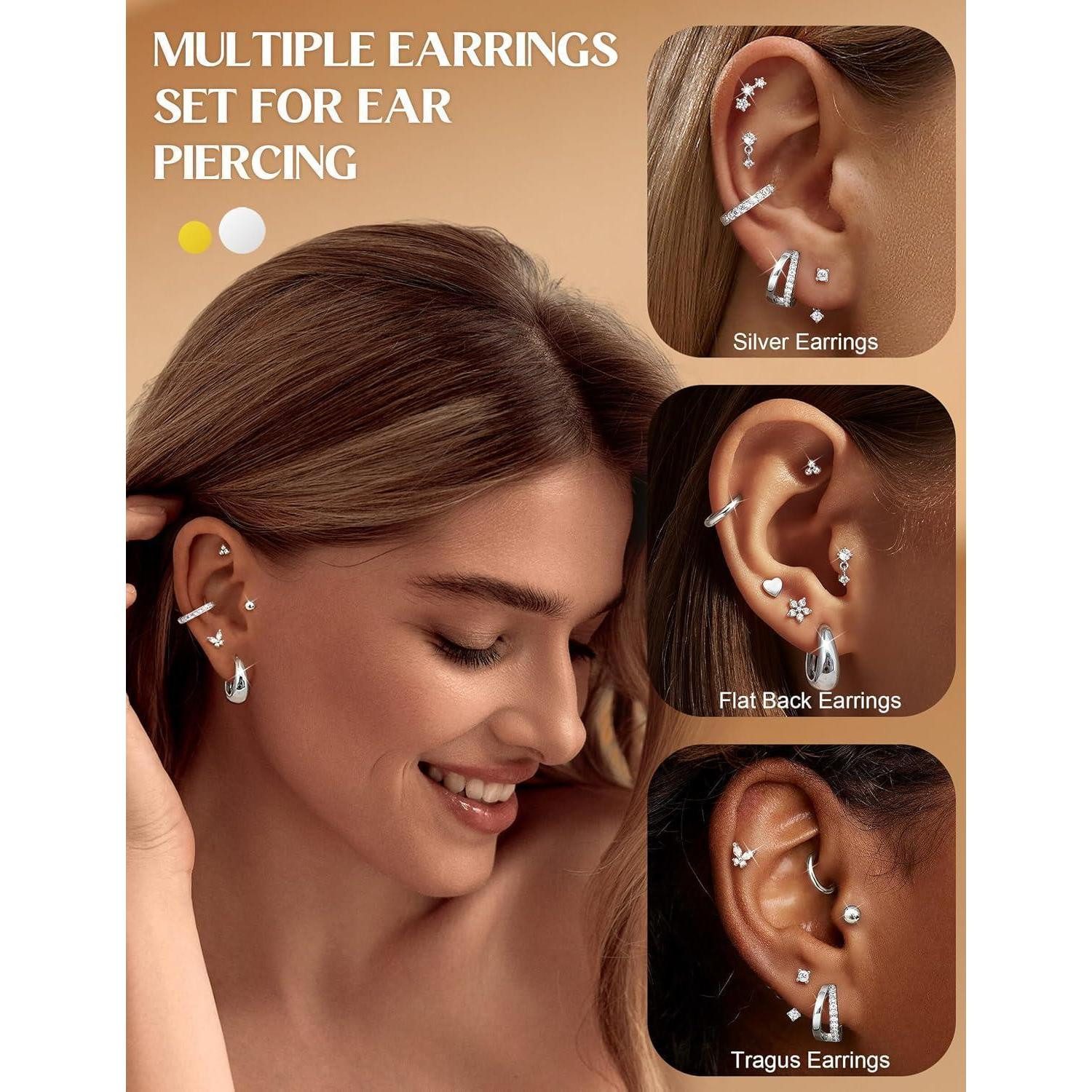 LuxusKollektion Ohrring-Set Ohrringe Damen Set Edelstahl 10 Paar – Bild 5 von 5