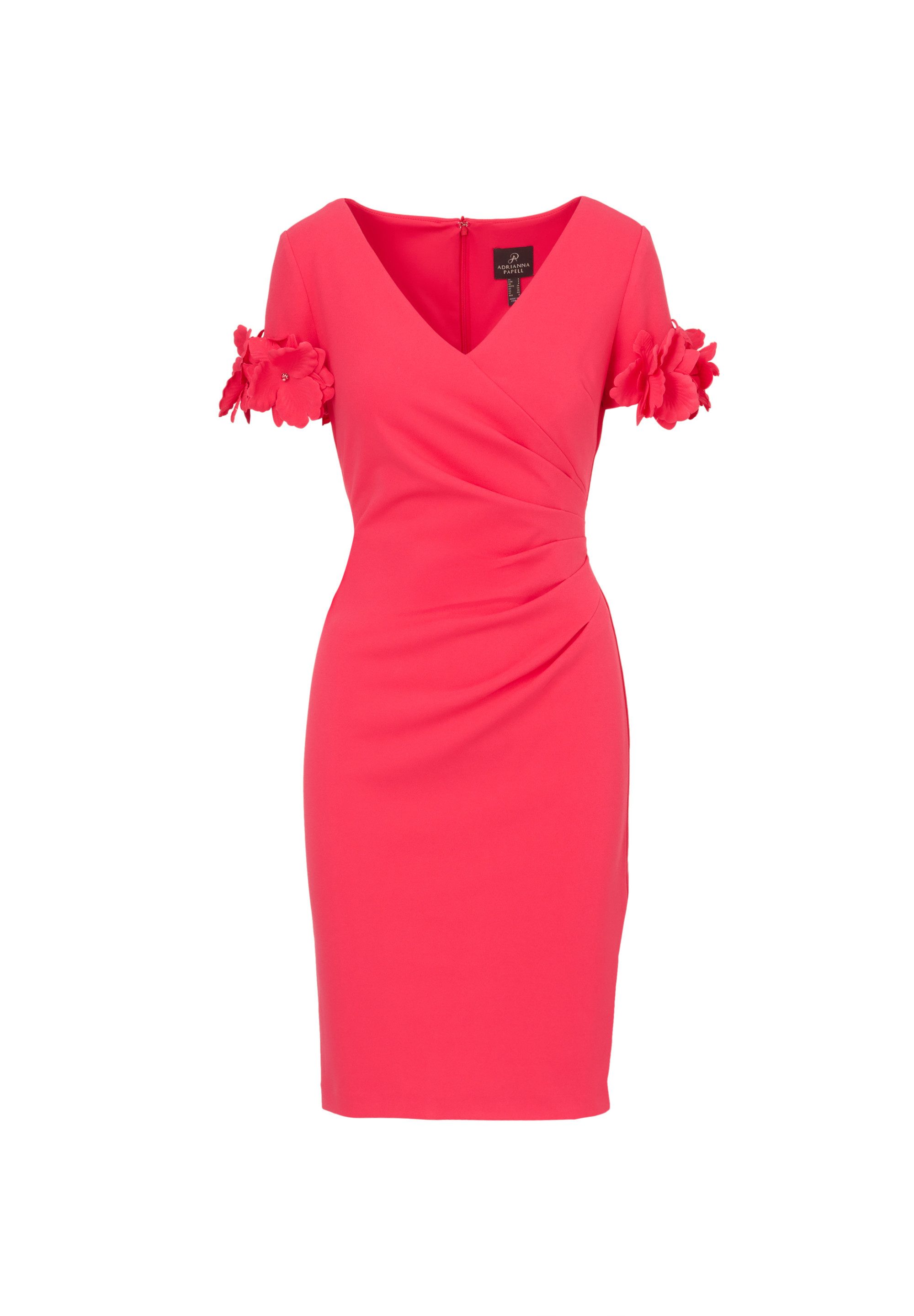 Adrianna Papell Etuikleid Knit Crepe Short Dress Figurbetontes, kurzärmeliges Etuikleid
