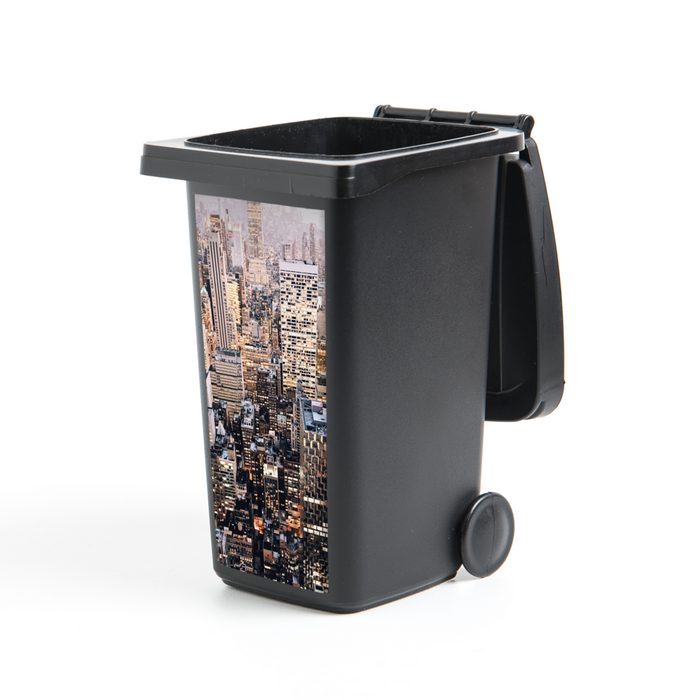 MuchoWow Wandsticker New York - NYC - Amerika (1 St) Mülleimer-aufkleber Mülltonne Sticker Container Abfalbehälter