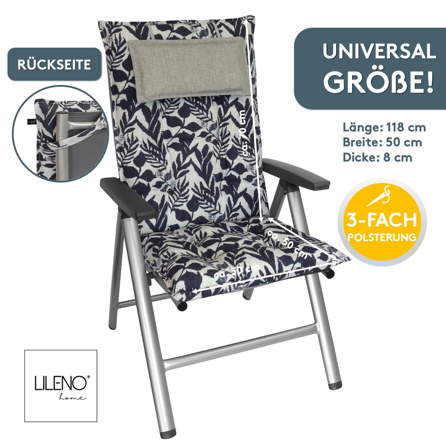 LILENO HOME Hochlehnerauflage Gartenstuhl Auflage, bequeme günstig online kaufen
