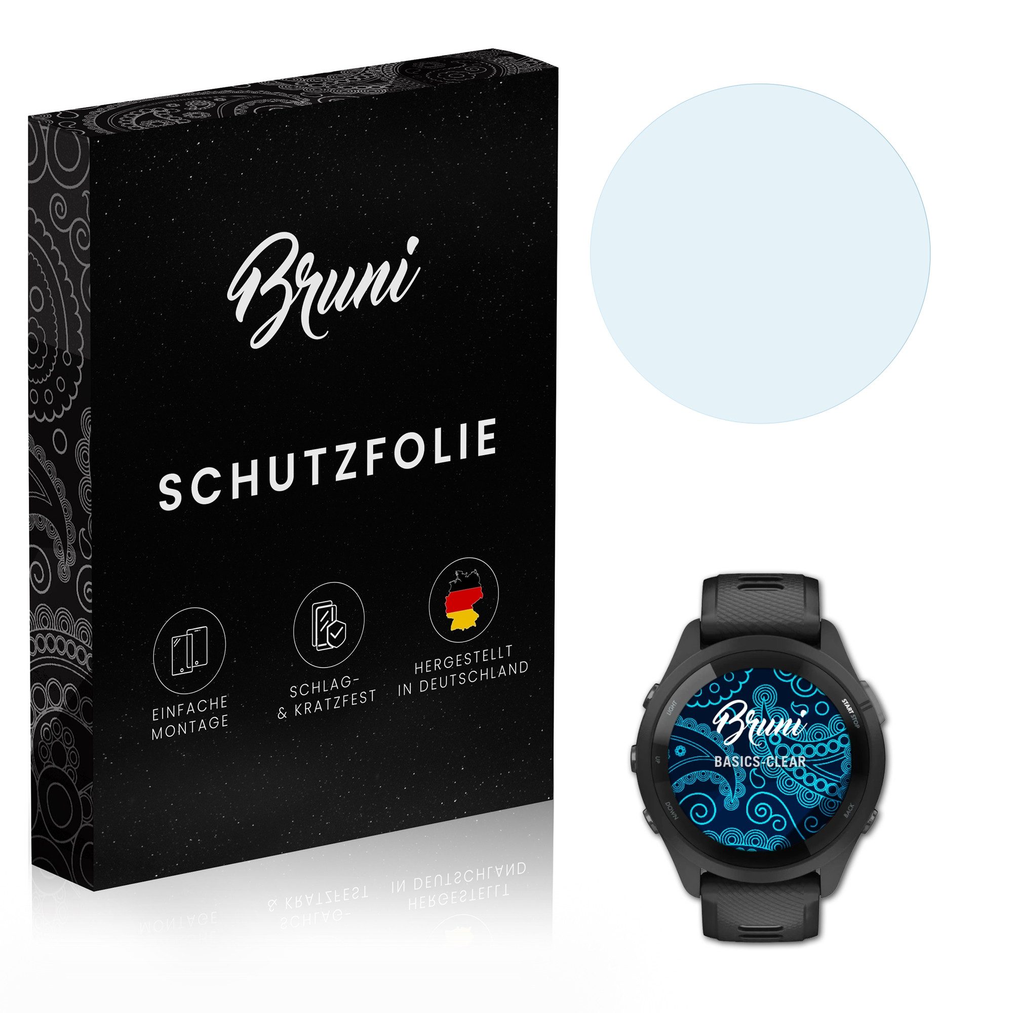 Bruni Schutzfolie für Garmin Forerunner 265 46 mm, (2 Folien), praktisch unsichtbar
