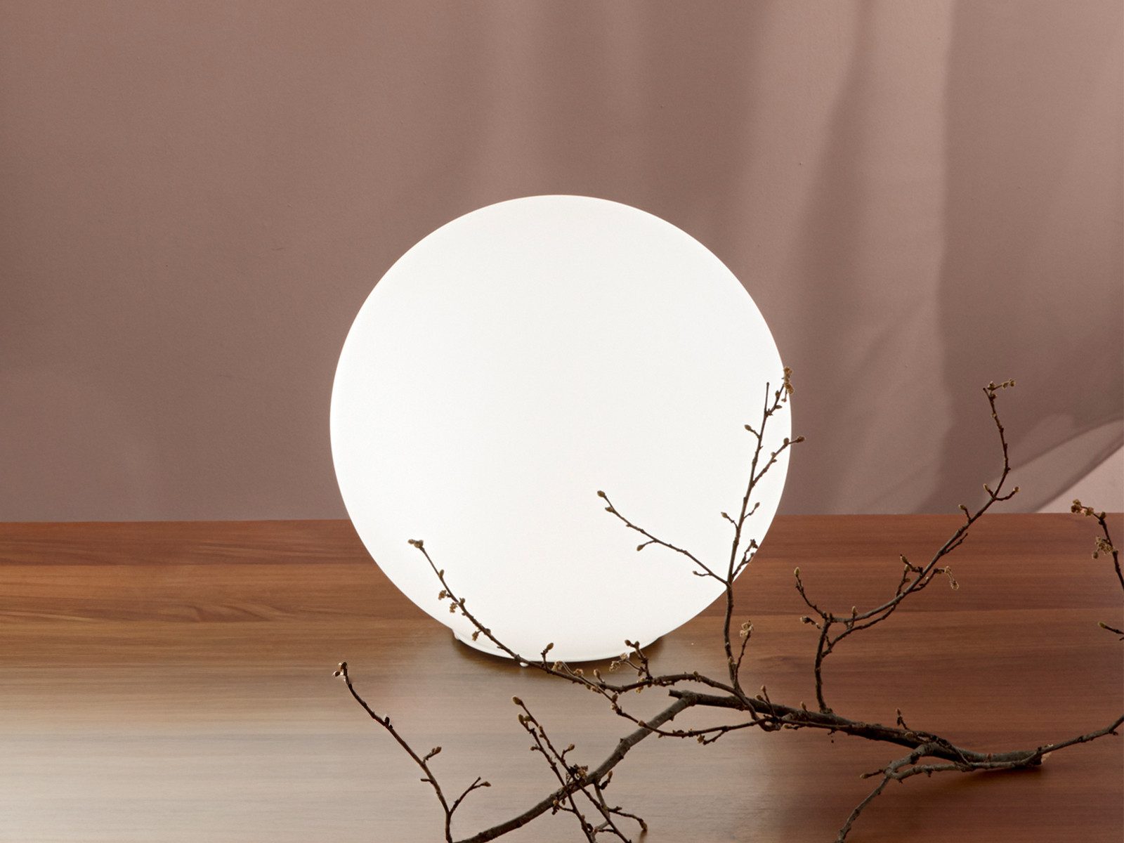 Luce Ambiente Design LED Nachttischlampe mit Glas-Kugel Lampenschirm, Ø 35cm, Dimmfunktion, LED wechselbar, Warmweiß, Kugelleuchte innen, Tischlampe mit Leuchtmittel in 3 Stufen dimmbar