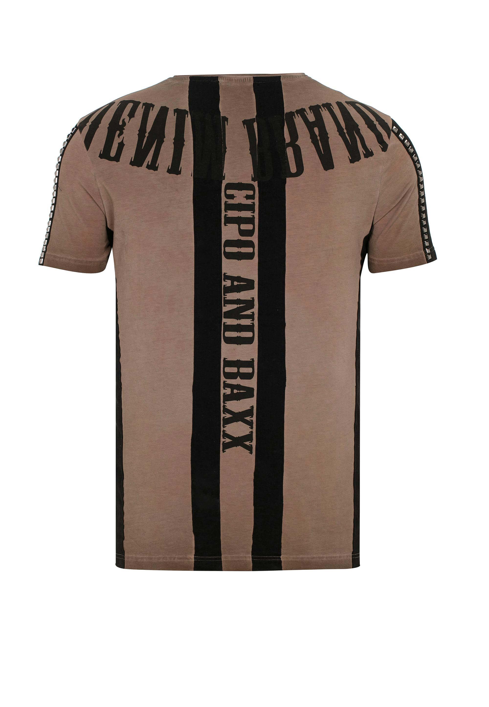 Baxx Cipo mit Nieten & braun T-Shirt
