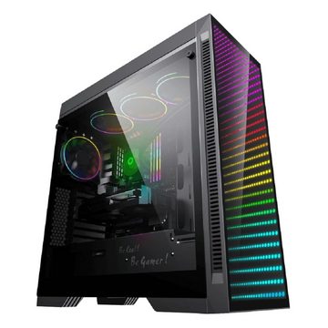 COIL PC-Gehäuse Abyss TR,Mid-Tower ATX, gehärtetes Glas, Regenbogen-LED-Beleuchtung, (Staubfilter: Boden- und Oberseite mit Staubfilter), Gehärtetes Glas, RGB, MIDI-Tower, ATX, Grafikkartenlänge:455 mm