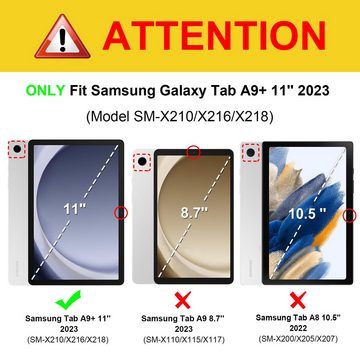Fintie Tablet-Hülle für Samsung Galaxy Tab A9 Plus 11 Zoll 2023 SM-X210/X216/X218, Ultradünn Hülle mit Translucent Rückseite Cover mit Auto Schlaf/Wach
