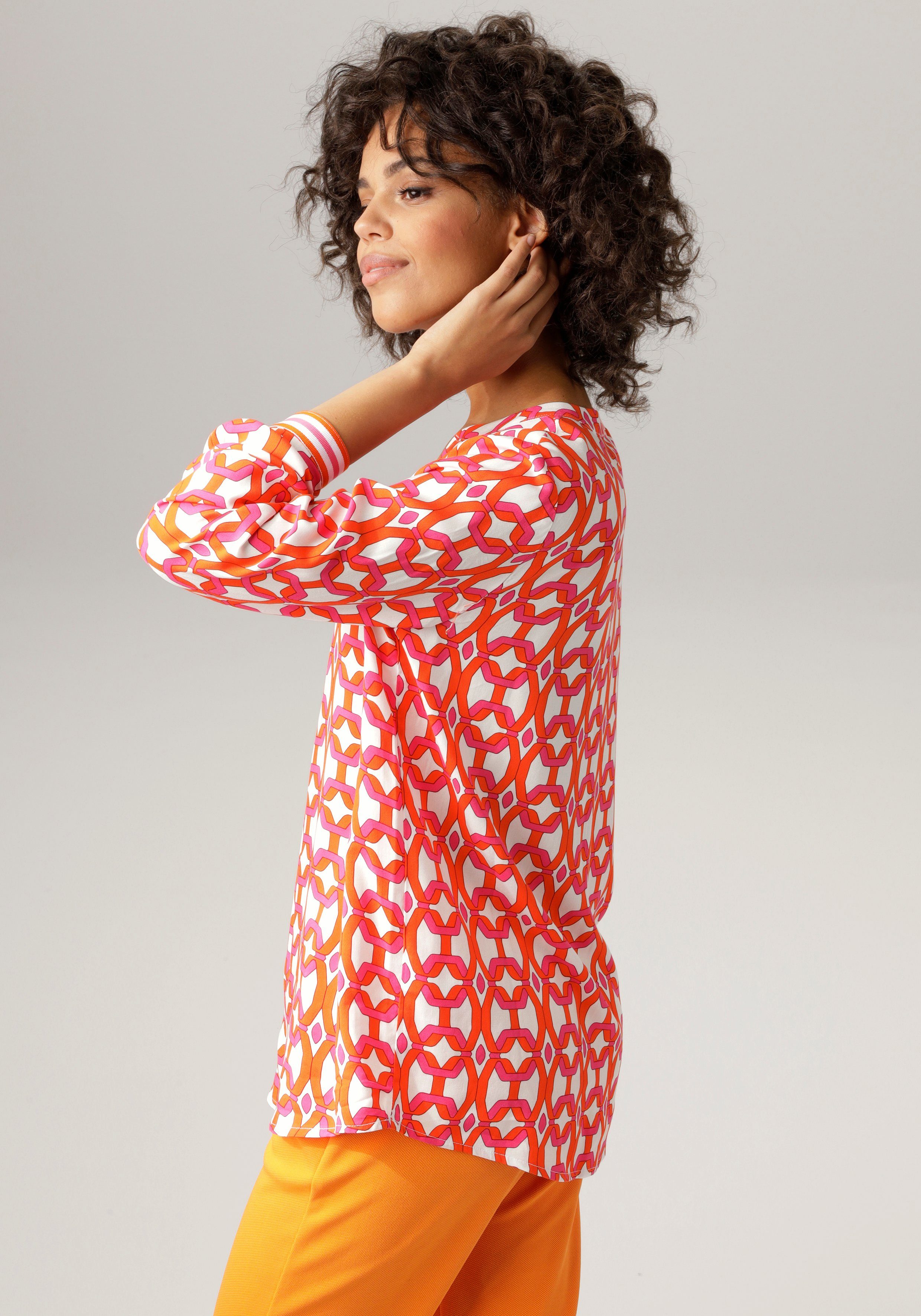 Aniston CASUAL Schlupfbluse mit extravagantem, graphischem Druck günstig online kaufen