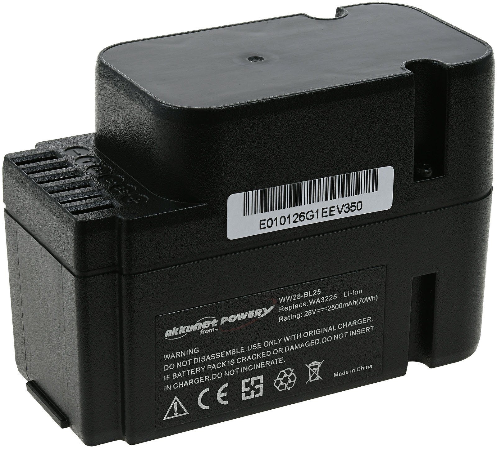 Powery Akku für Worx WA3226 Akku 2500 mAh (28 V)