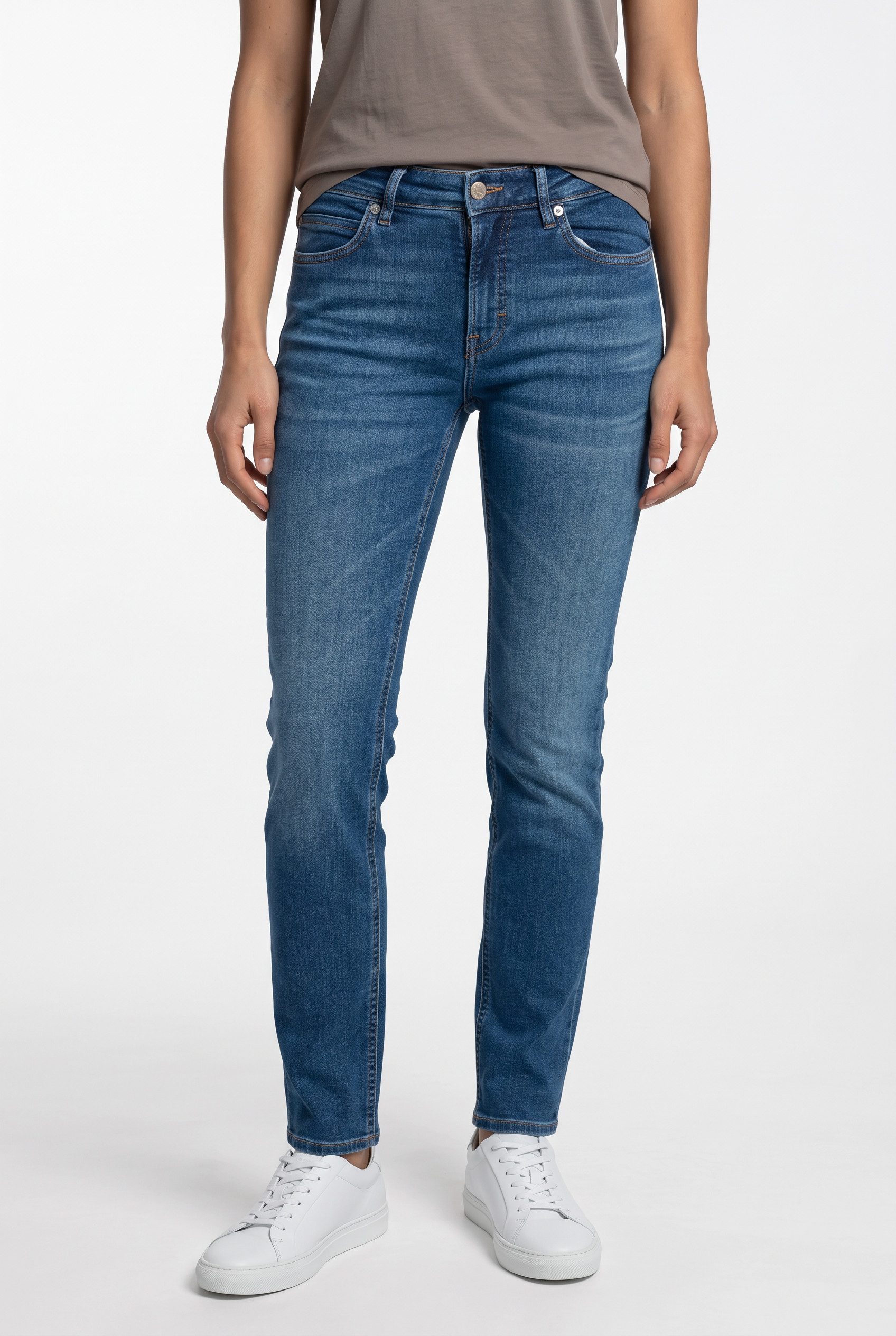 BOSS ORANGE Slim-fit-Jeans JACKIE MR 10.0 Premium Damenmode mit mittlerem Bund, Power-Stretch-Denim