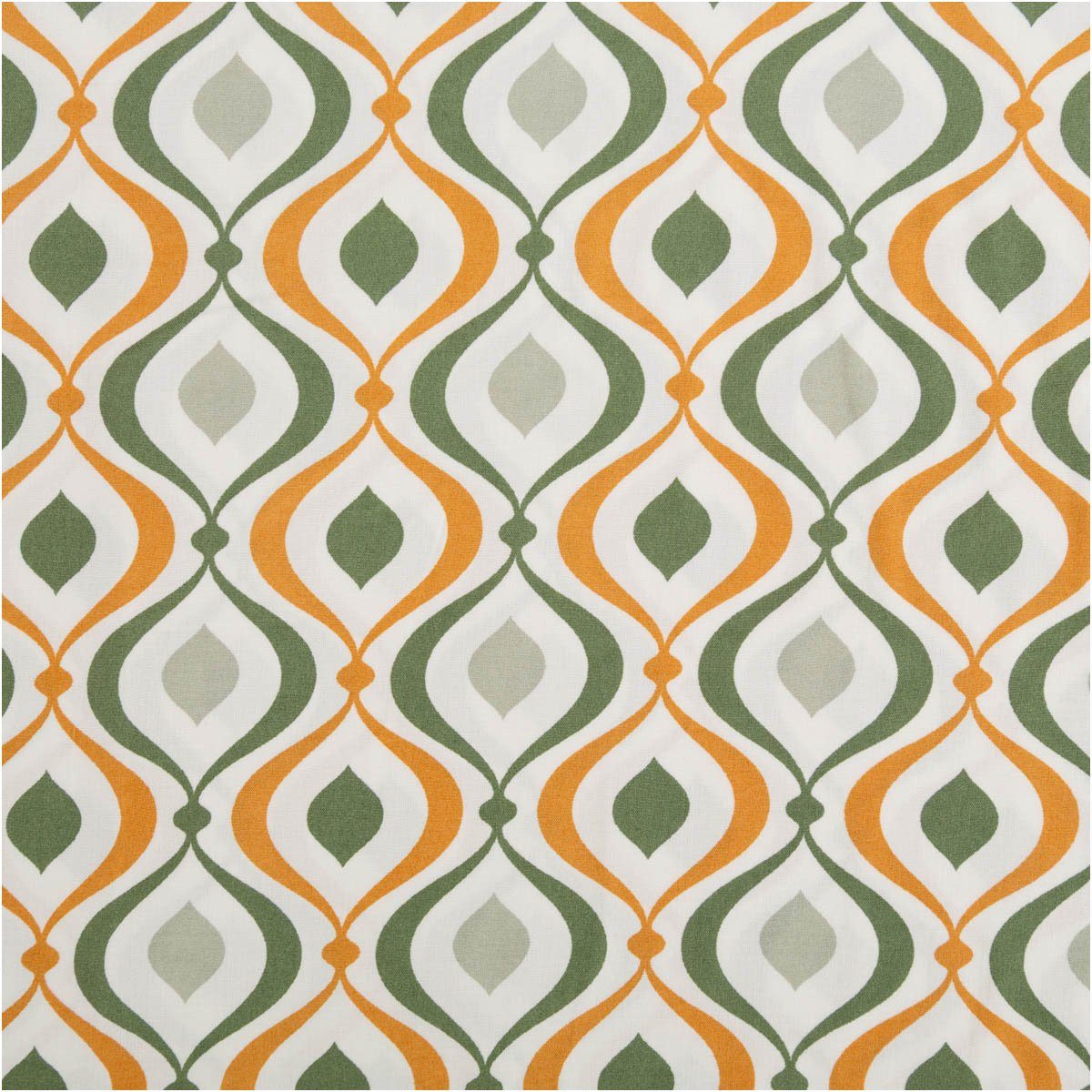 Thumbnail - SCHÖNER LEBEN. Stoff Viskose Stoff Popeline Retro Beige Grün Gelb 145cm Breite, allergikergeeignet