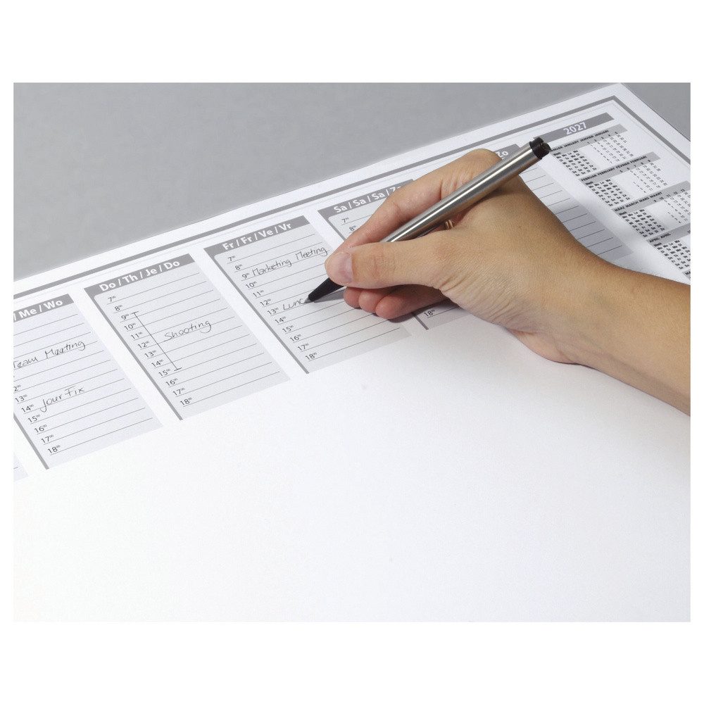 Sigel Schreibtischunterlage Sigel H6365 Schreibunterlage Papier Wochenplan mit Schutzklappe (B x