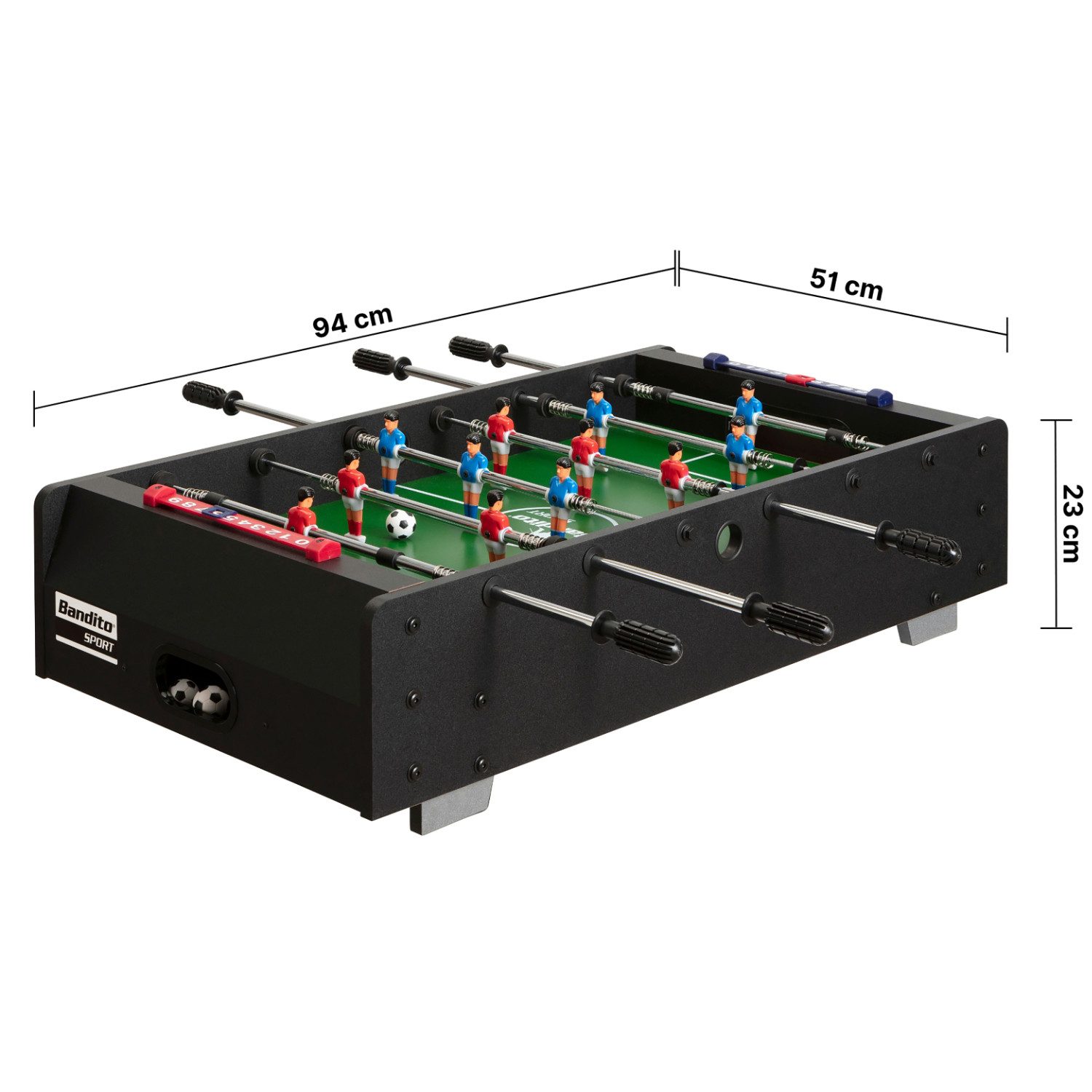 Bandito Kickertisch "Mini-Kicker", in holzoptik und schwarz erhätlich
