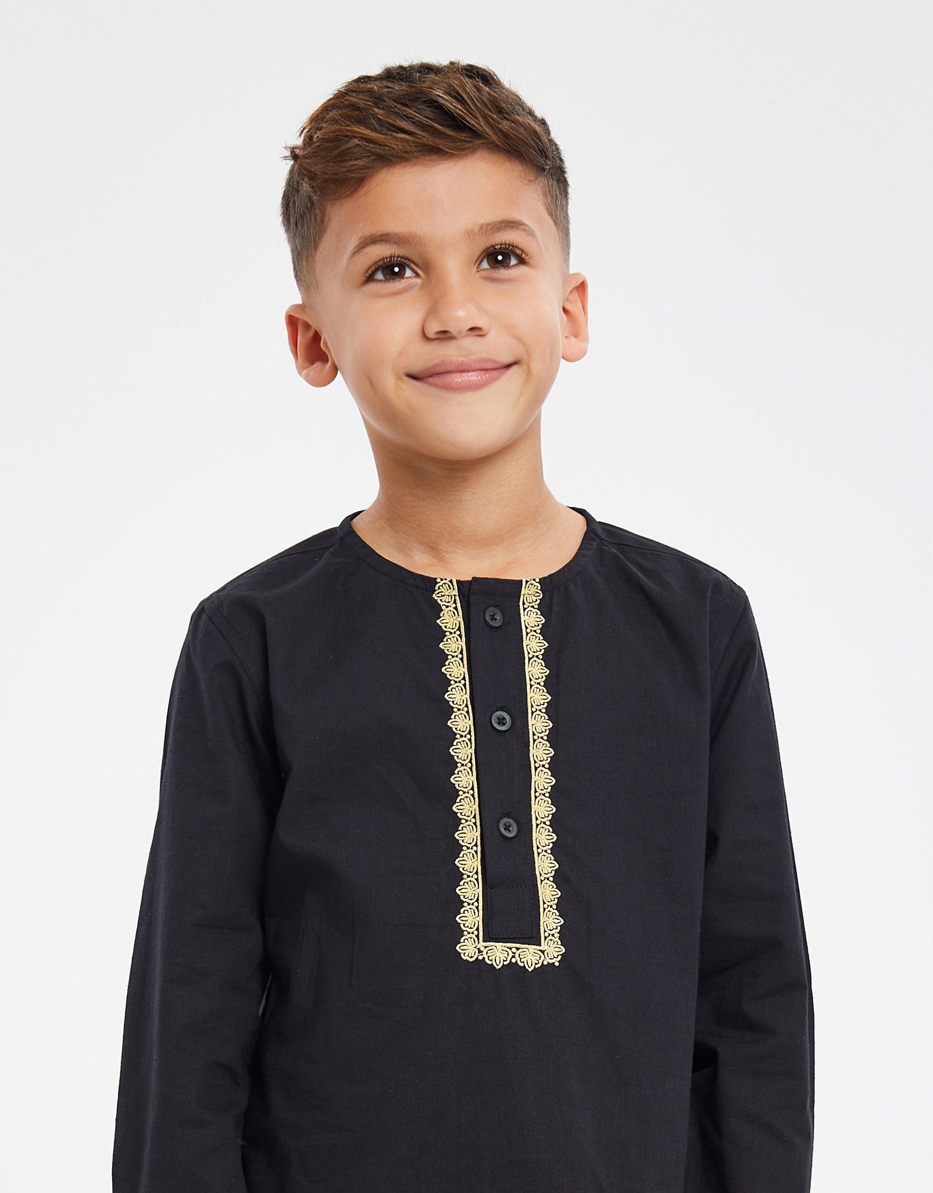 - TBB Eid Woven Walsh schwarz Black Threadboys Langarmhemd