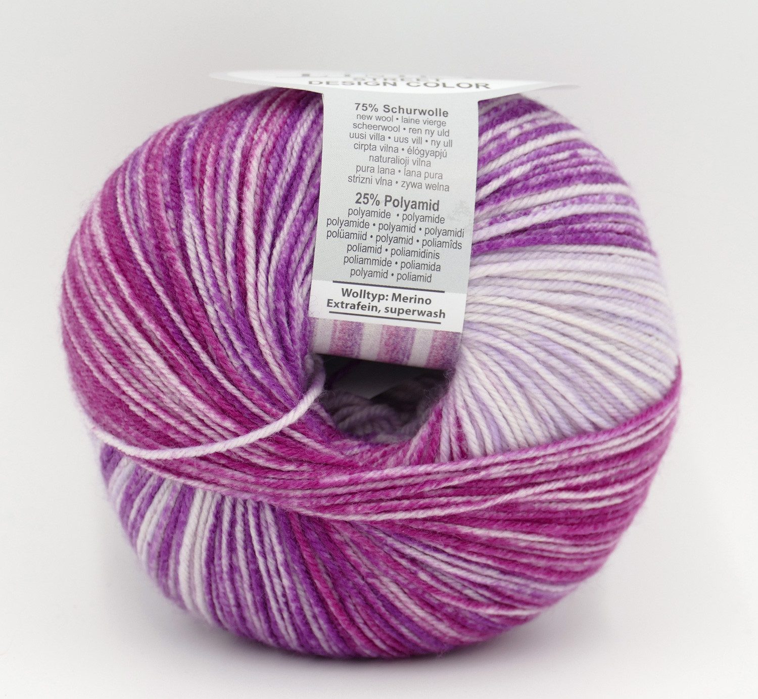 Online Garne Linie 12 Street Design Color, Merinowolle mit Farbverlauf Häkelwolle, 210 m (Handstrickgarn, Wolle zum stricken und häkeln), 75% Schurwolle, 25% Polyamid