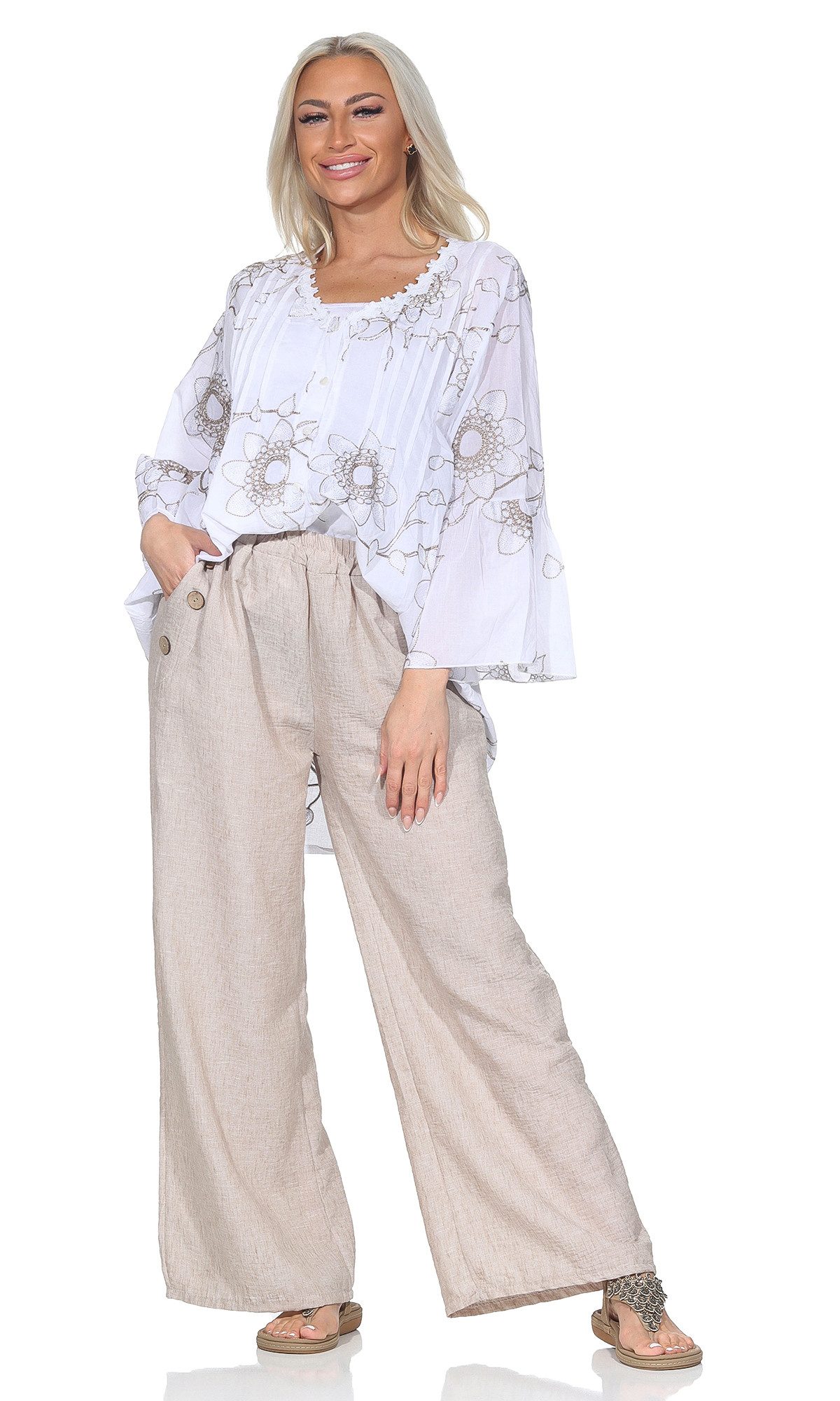 OriginalYou Longbluse Damen Bluse leichte Schlupfbluse Sommer Spitzenbluse luftig & leicht