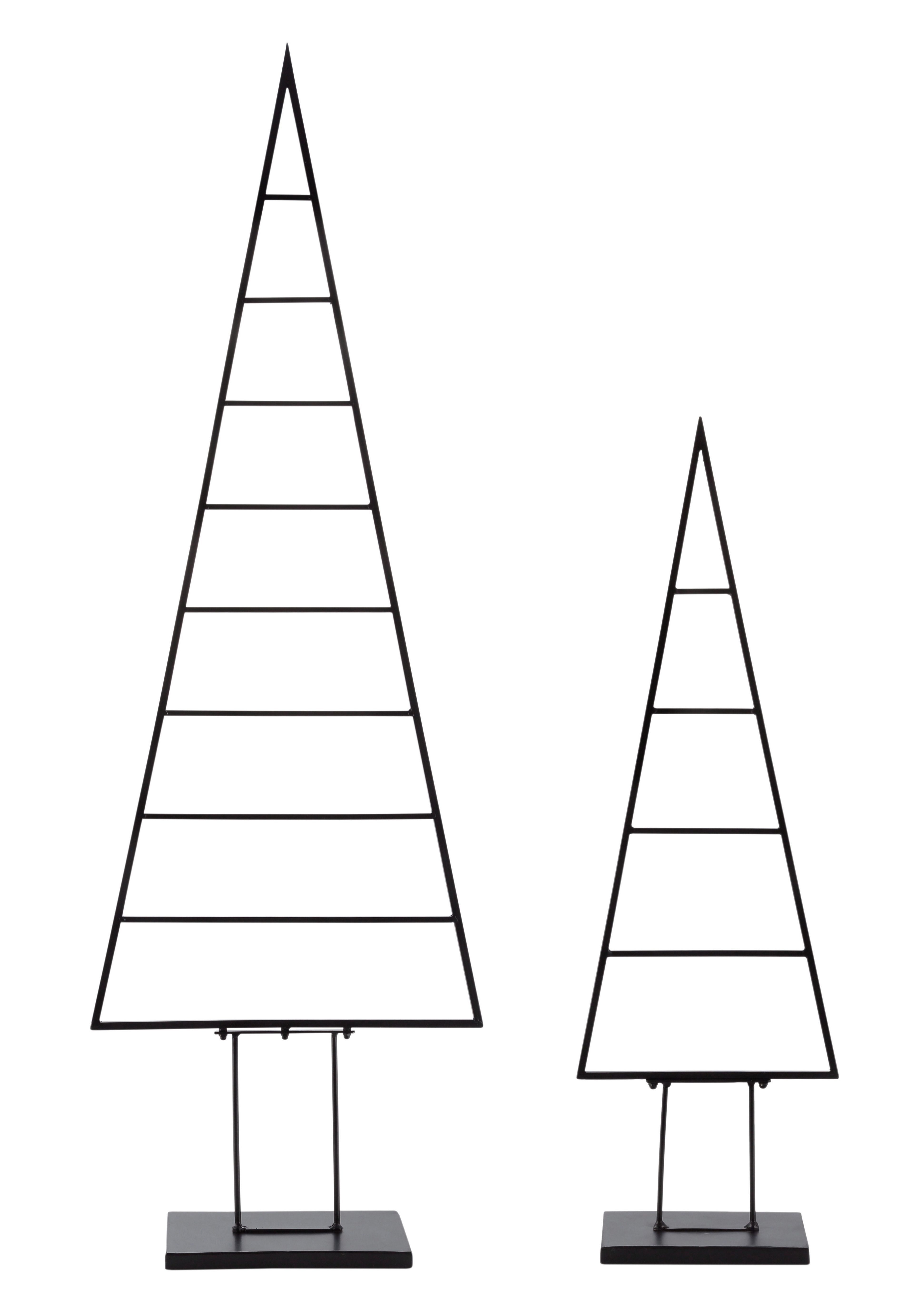 my home Dekobaum Maischa, Weihnachtsdeko aus Metall (Set, 2 St), Weihnachtsbaum zum individuellen Dekorieren