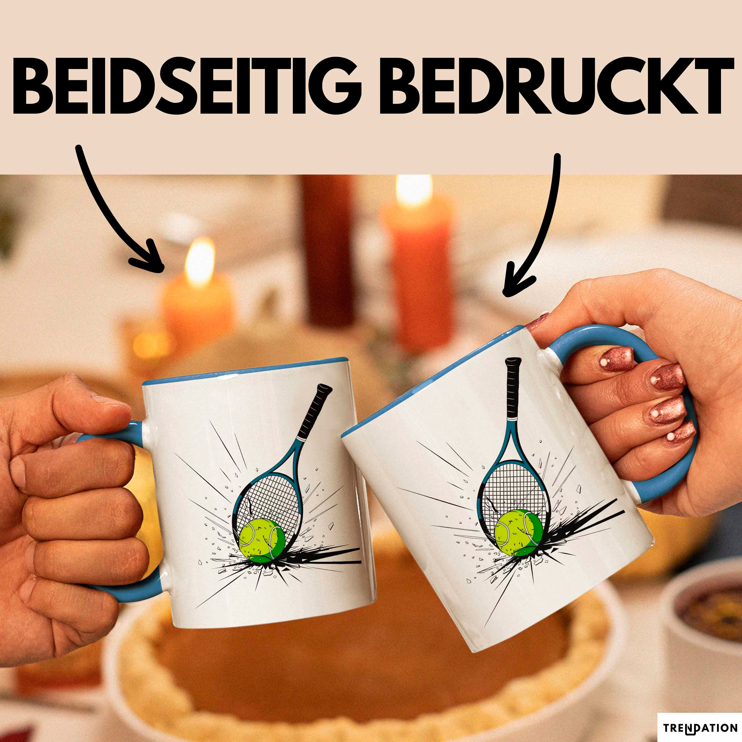Trendation Tasse Tennis Spieler Tasse Geschenkidee für Tennisliebhaber
