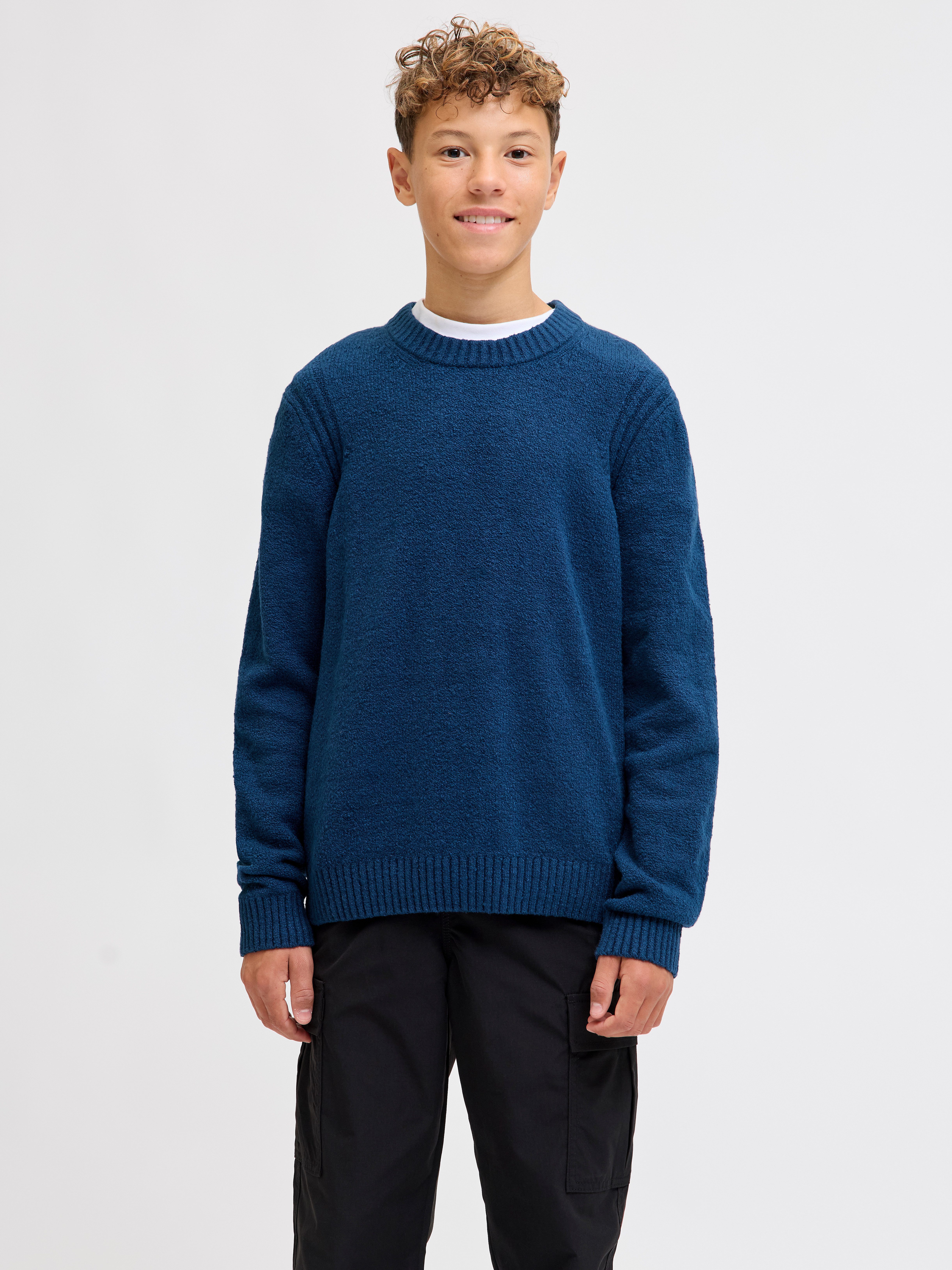 Jack & Jones Junior Rundhalspullover JCOPOINT KNIT BOUCLE CREW NECK BF JNR