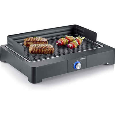 Severin Elektro-Standgrill SEVERIN Tischgrill mit Aluminium-Grillplatte, Elektrogrill Balkon E-G