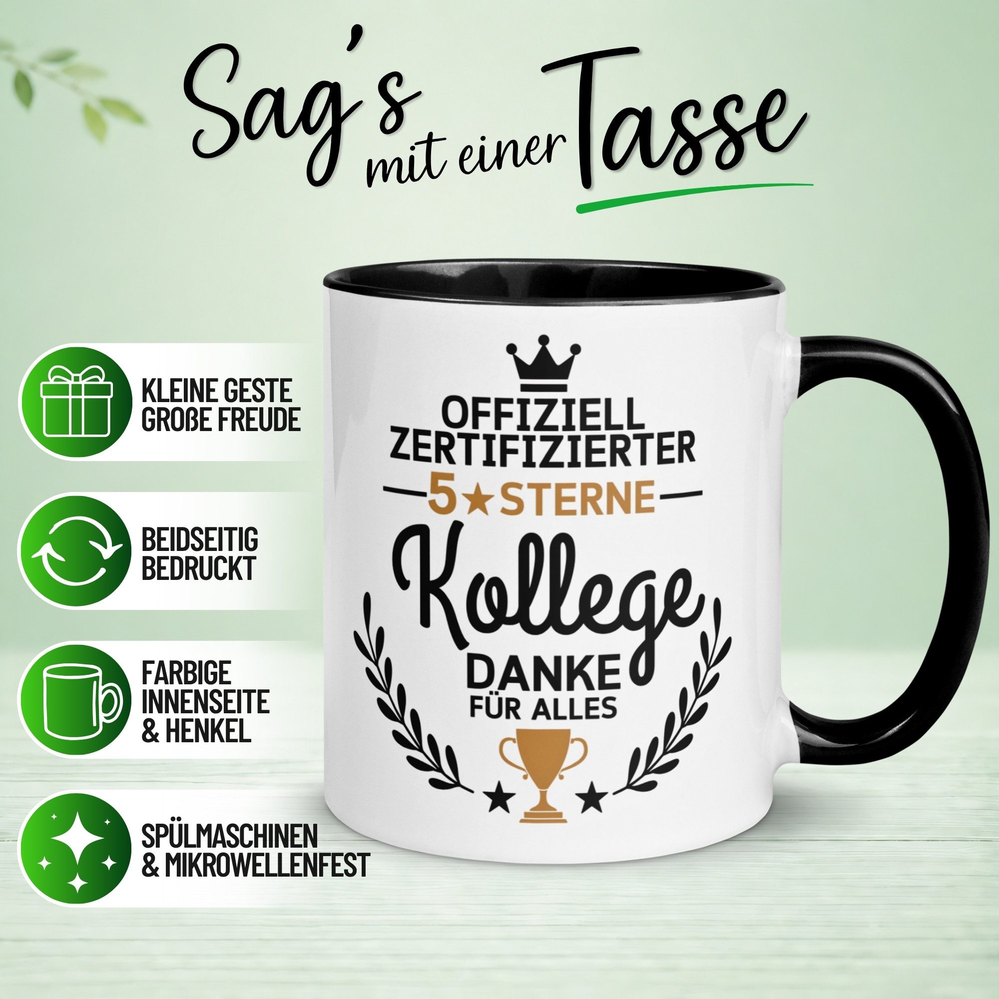 Momentals Tasse Offiziell zertifizierter 5-Sterne Kollege – Geschenk Danke Abschied, Gratis Versand · Links-&Rechtshänder · Spülmaschinenfest