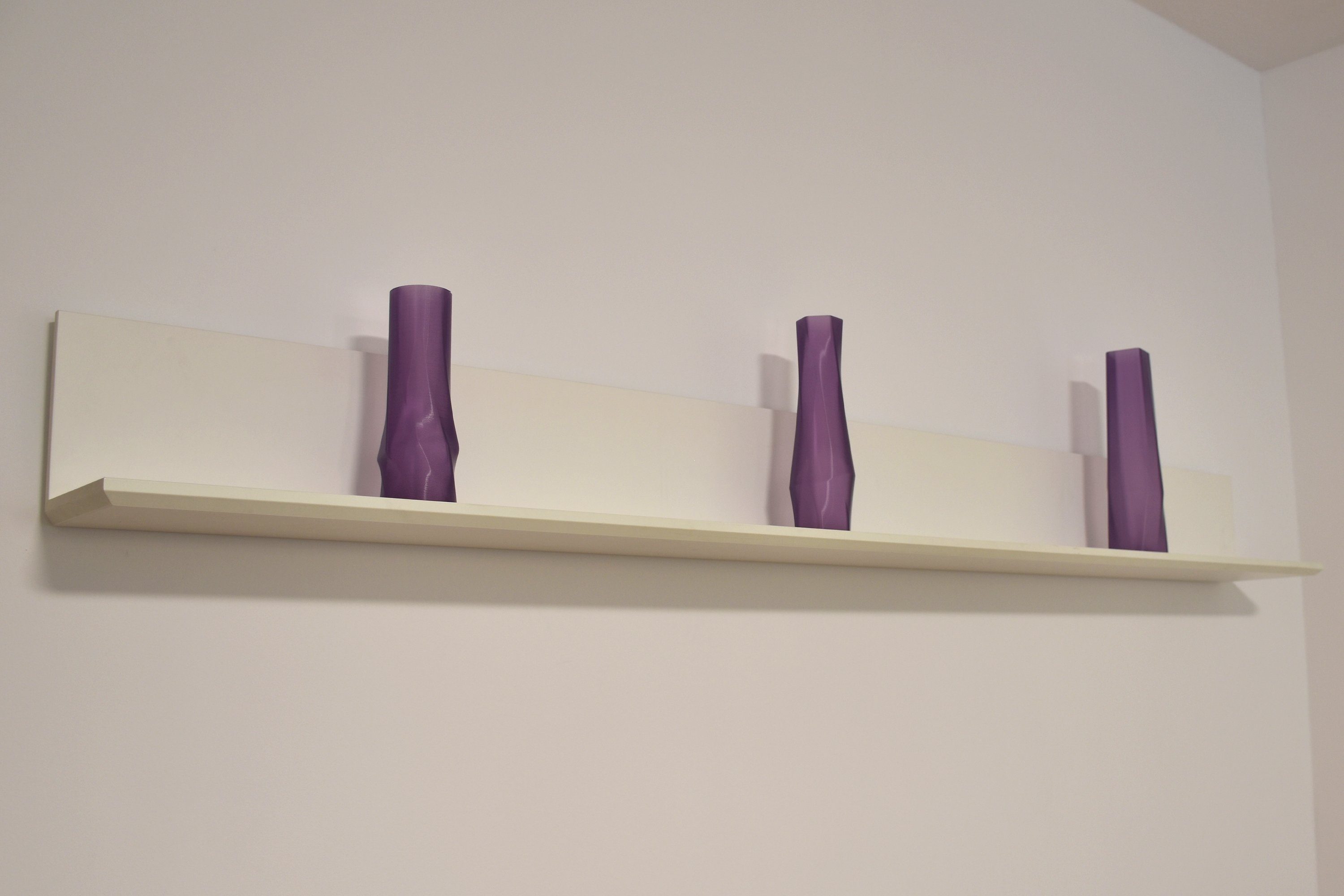 3 Spar-Set, Shapes verschiedenen 3D 100% Struktur (3er Leichte Durchsichtig; (Rillung) Größen), Dekovase, Lila Set, Dekovase 3D-Druck geometrio. - 3D Vasen Decorations Materials Vasen, des innerhalb (deco), 3er in