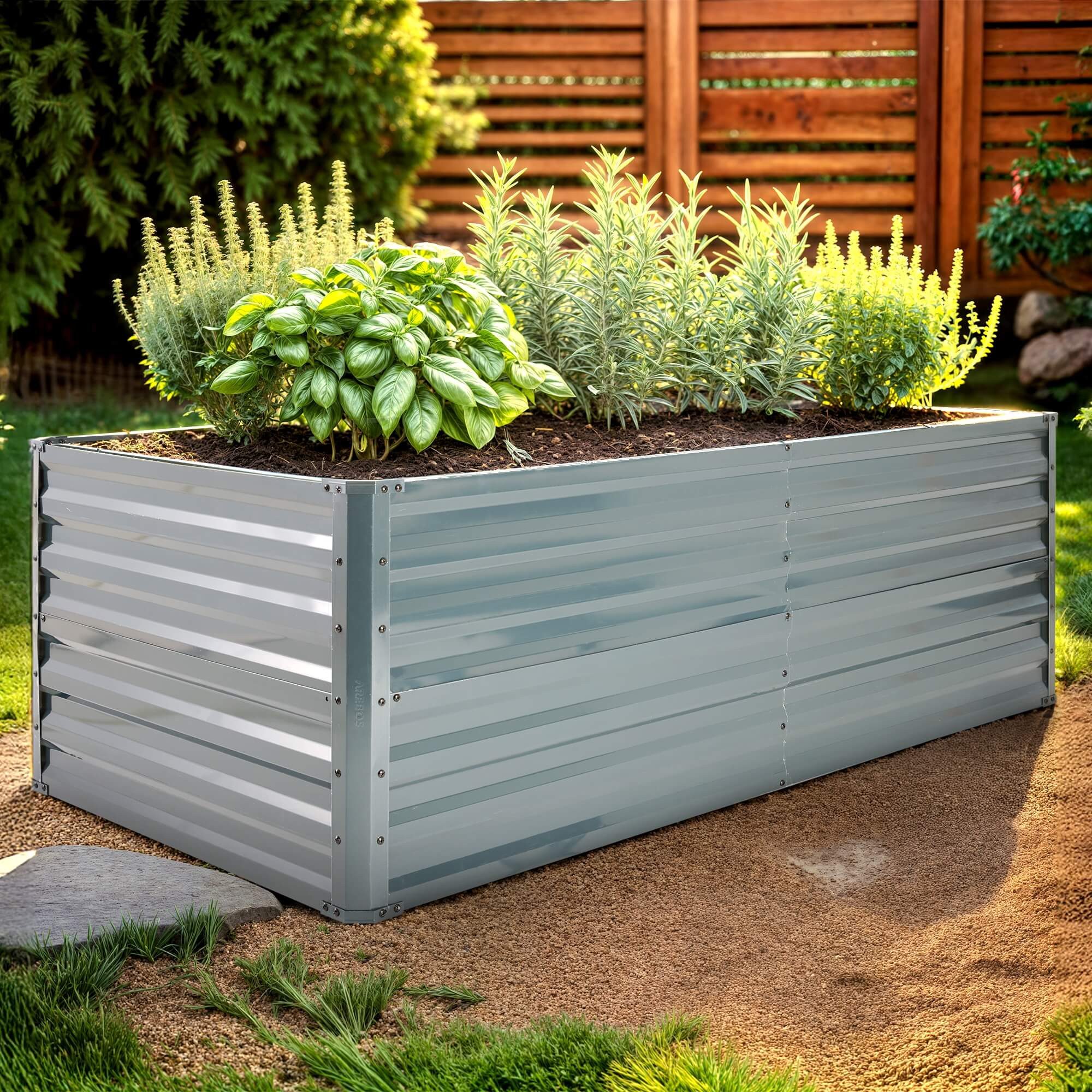 Arebos Hochbeet Gartenbeet Pflanzbeet Gemüsebeet für Garten & Terrasse 240x90x45 cm (Max. Belastbarkeit: 1000 kg), Witterungs- & UV-beständig