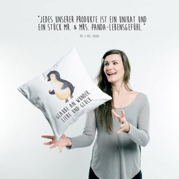 Mr. & Mrs. Panda Dekokissen Pinguin Marienkäfer - Weiß - Geschenk, Dekokissen, Kopfkissen, Kissen