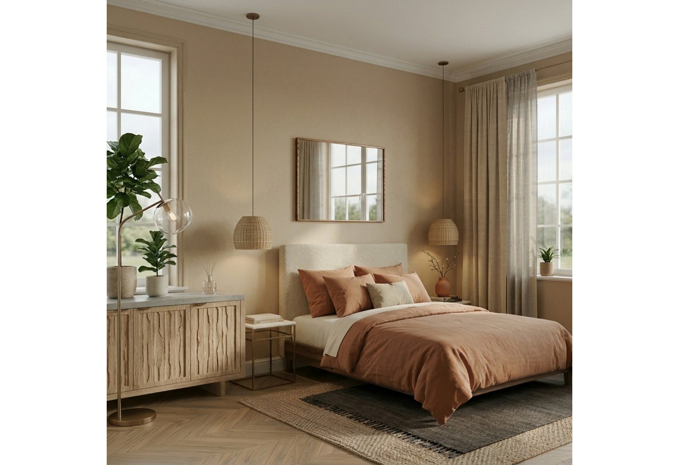 SCENA LIVING Wandspiegel Rechteckiger Wandspiegel VINKEL, 70 x 50 cm, Splittergeschütztes Sicherheitsglas (PTE-Folie)